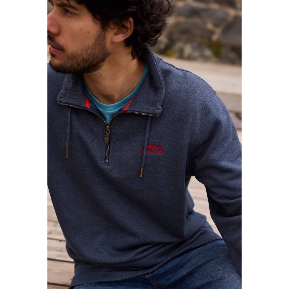 Weirdfish Mens Brampton Sweatshirt 203659 Navy