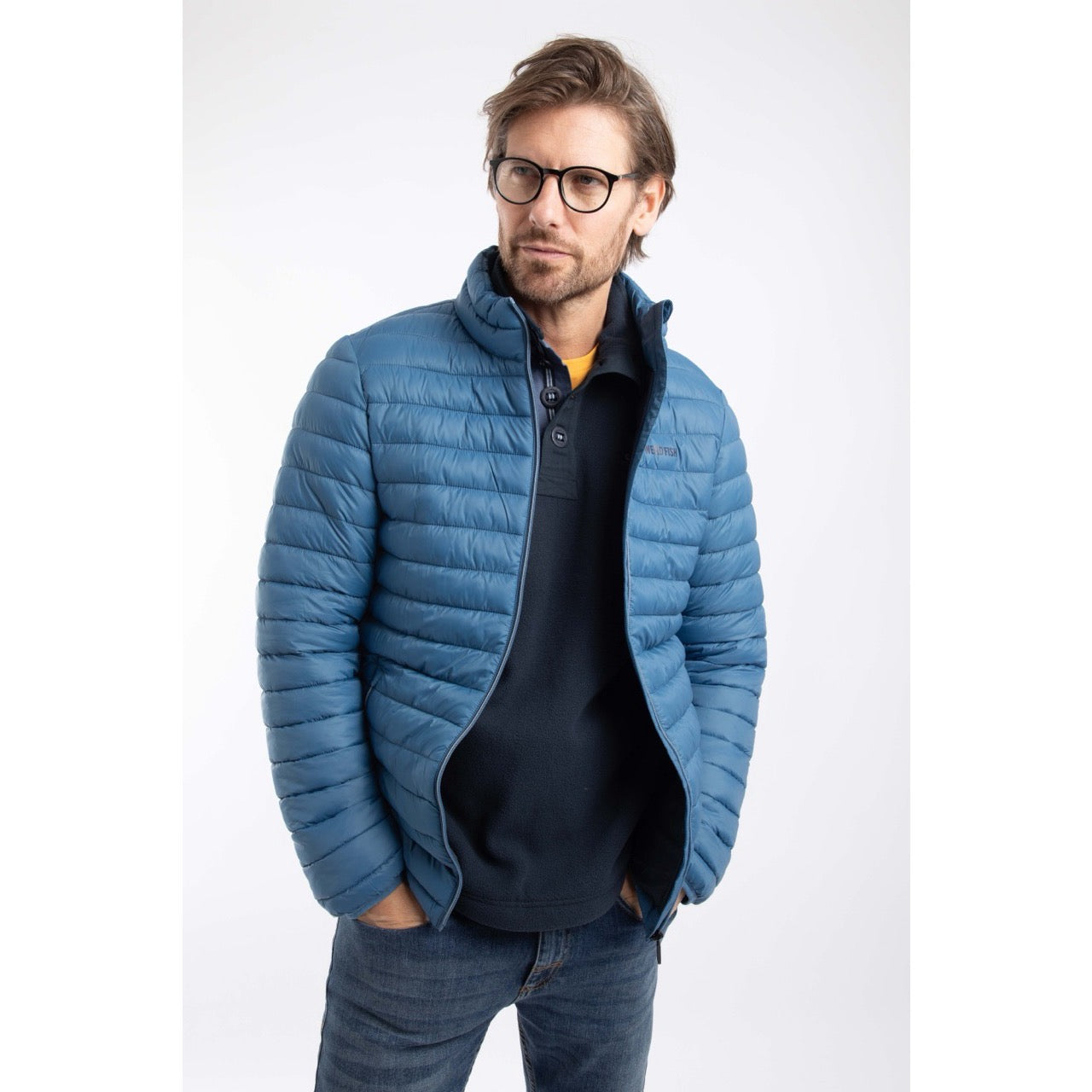 Weirdfish Mens Crantock Jacket 203653 Washed Blue