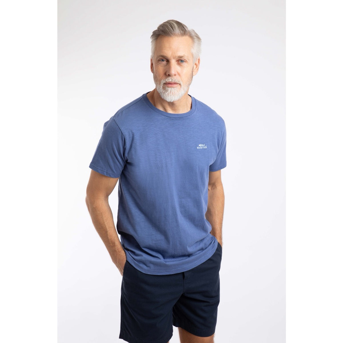 Weirdfish Mens Fished T-Shirt 202703 Faded Blue