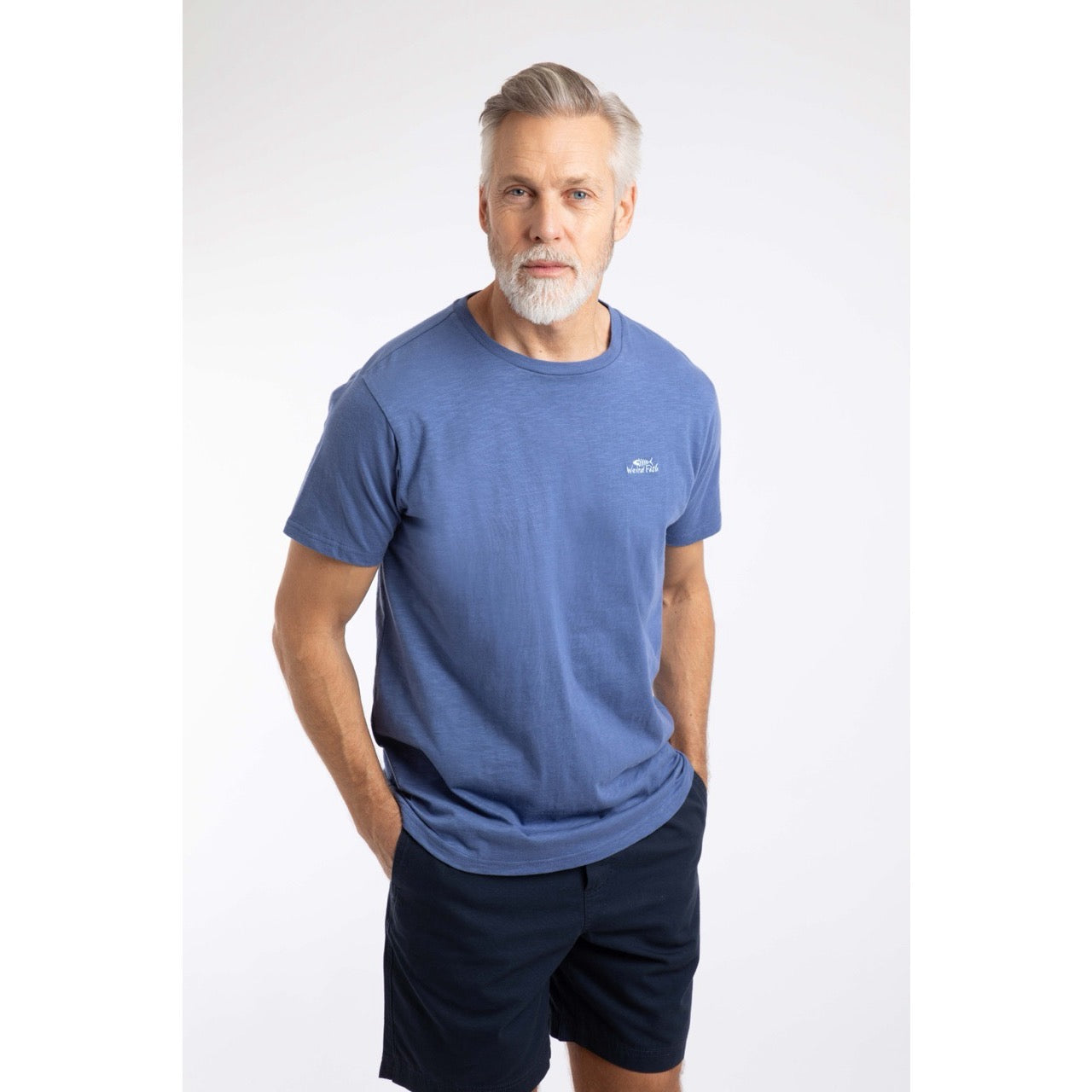 Weirdfish Mens Fished T-Shirt 202703 Faded Blue