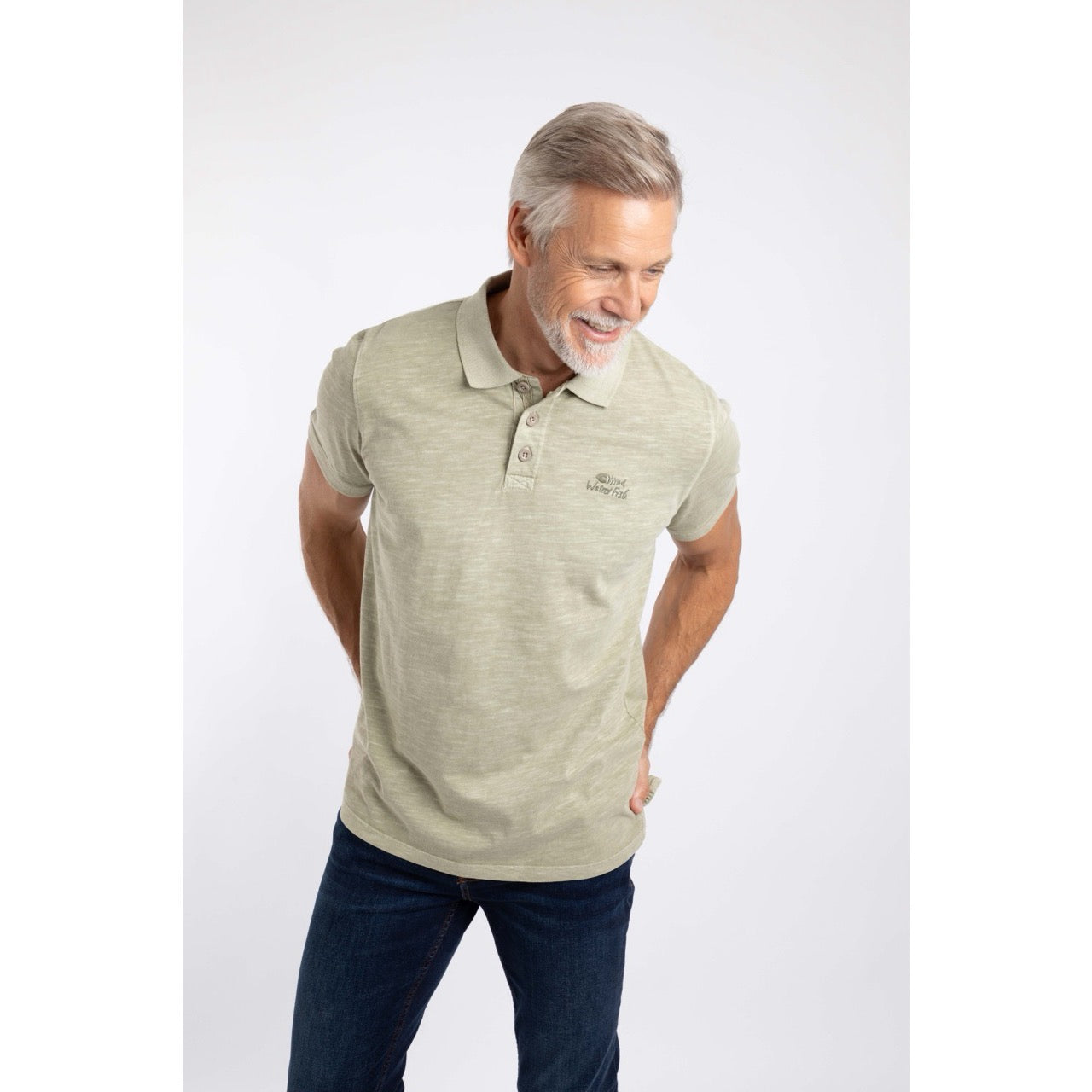 Weirdfish Mens Indy Polo Shirt 204016 Laurel Green