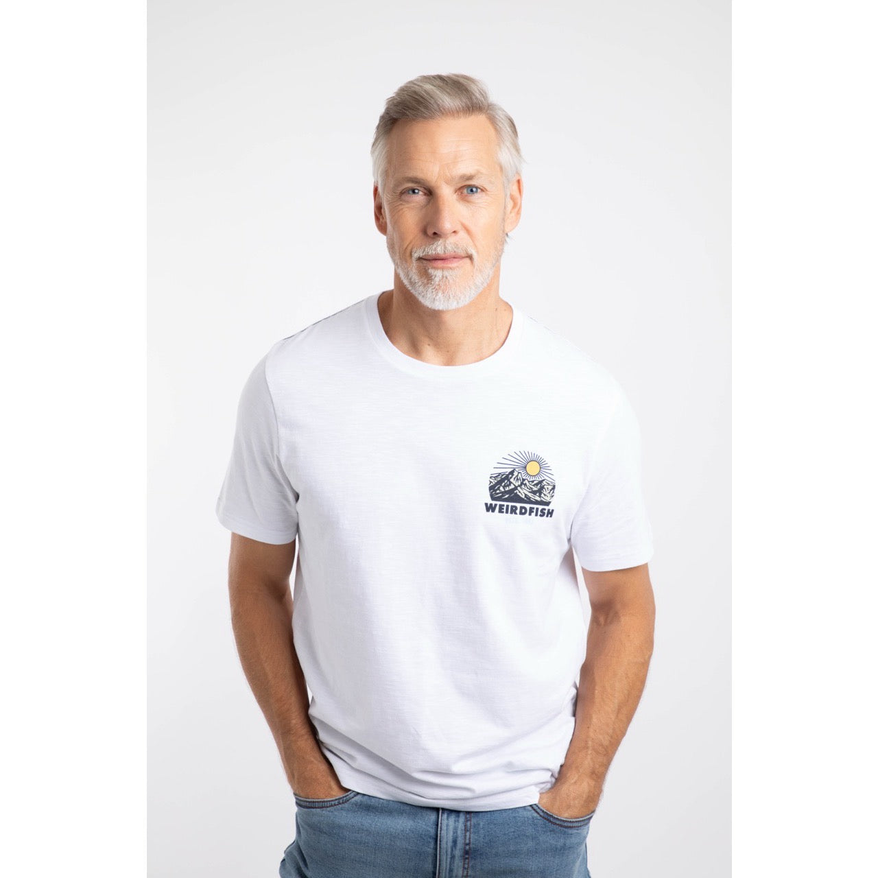 Weirdfish Mens Lake District T-Shirt 204034 White