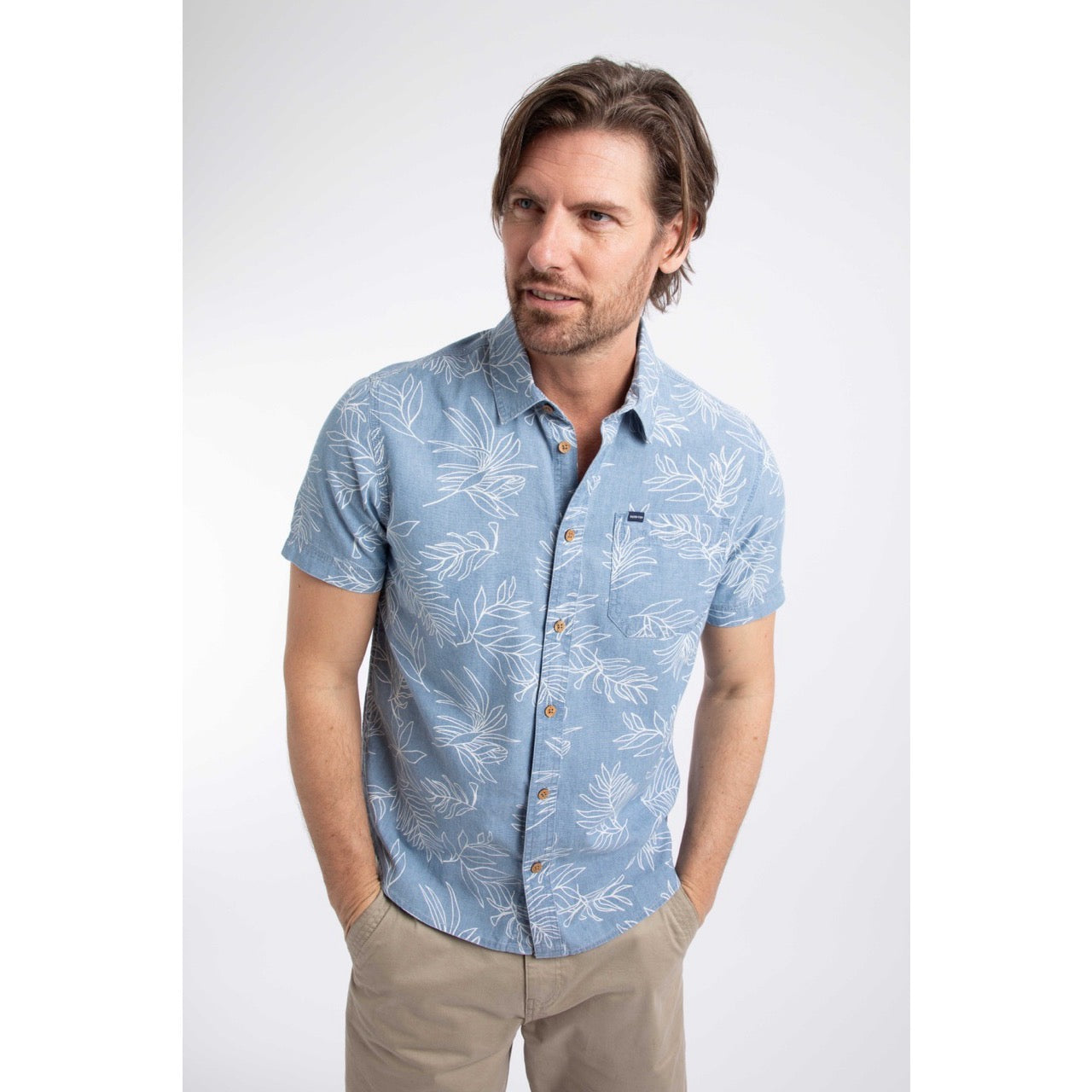 Weirdfish Mens Russell Shirt 204031 Chambray