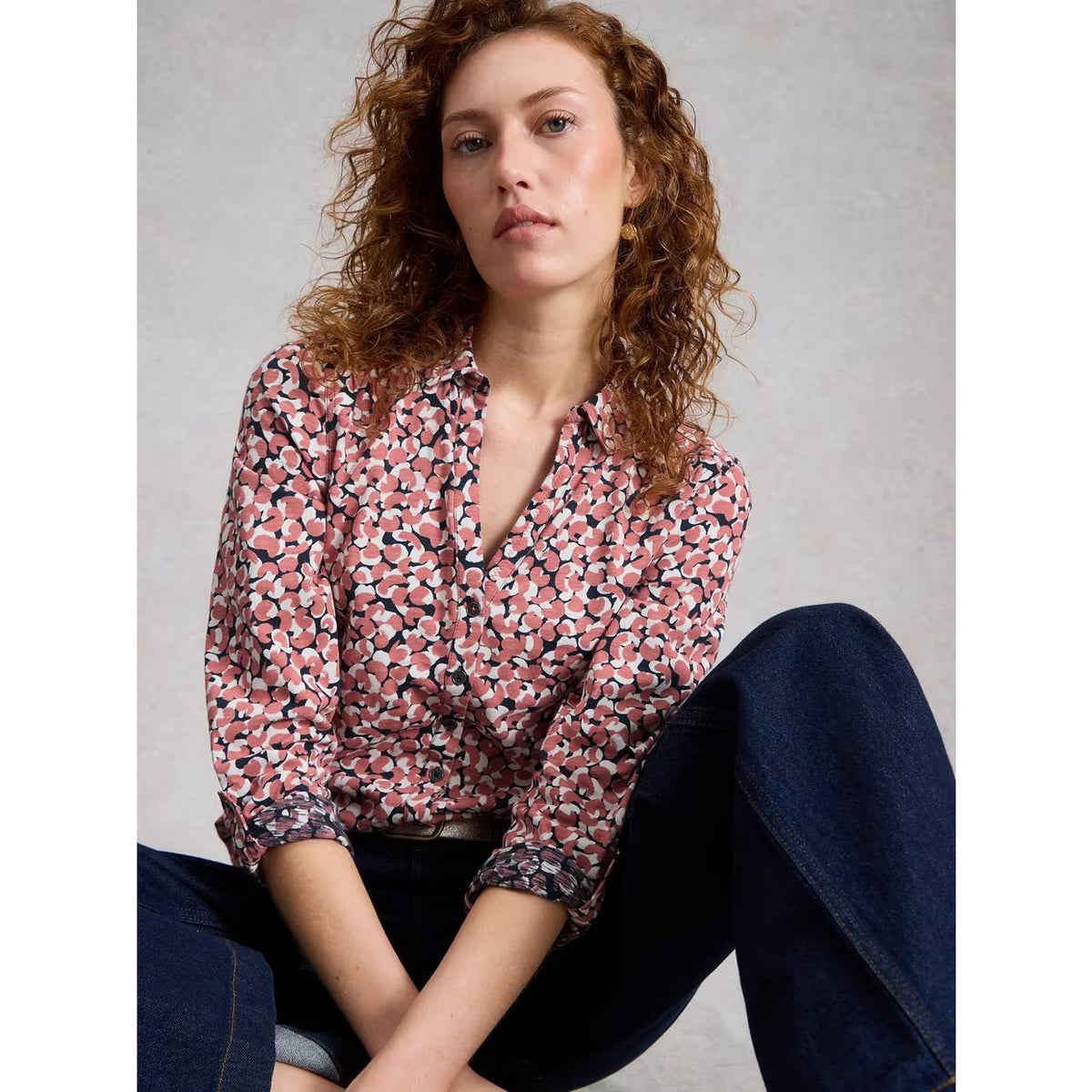 White Stuff Annie Jersey Shirt 445494 Pink Print Clothing UK8 / Pink,UK10 / Pink,UK12 / Pink,UK14 / Pink,UK16 / Pink,UK18 / Pink