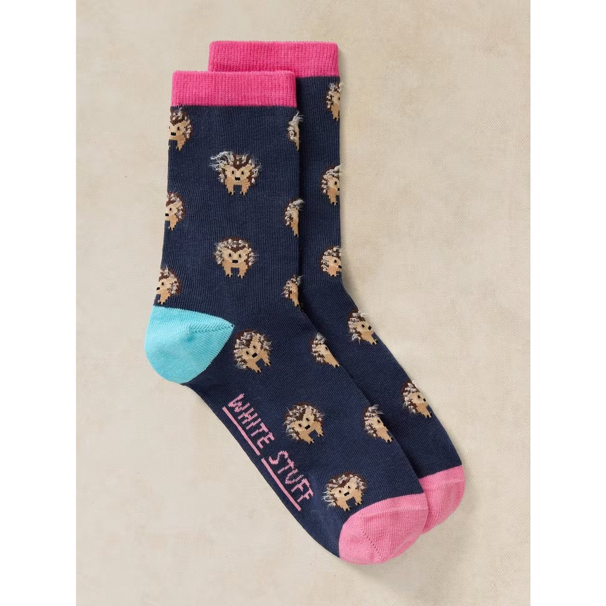 White Stuff Fluffy Hedgehog Socks 446846 Navy Clothing UK3-5 / Navy,UK6-8 / Navy