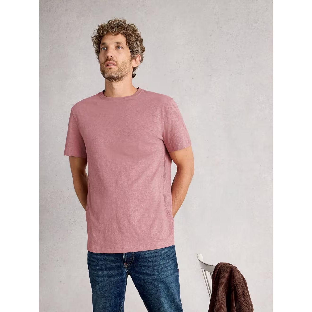 White Stuff Mens Abersoch Plain T-Shirt 444414 Dusty Pink Clothing M / Dusty Pink,L / Dusty Pink,XL / Dusty Pink,XXL / Dusty Pink