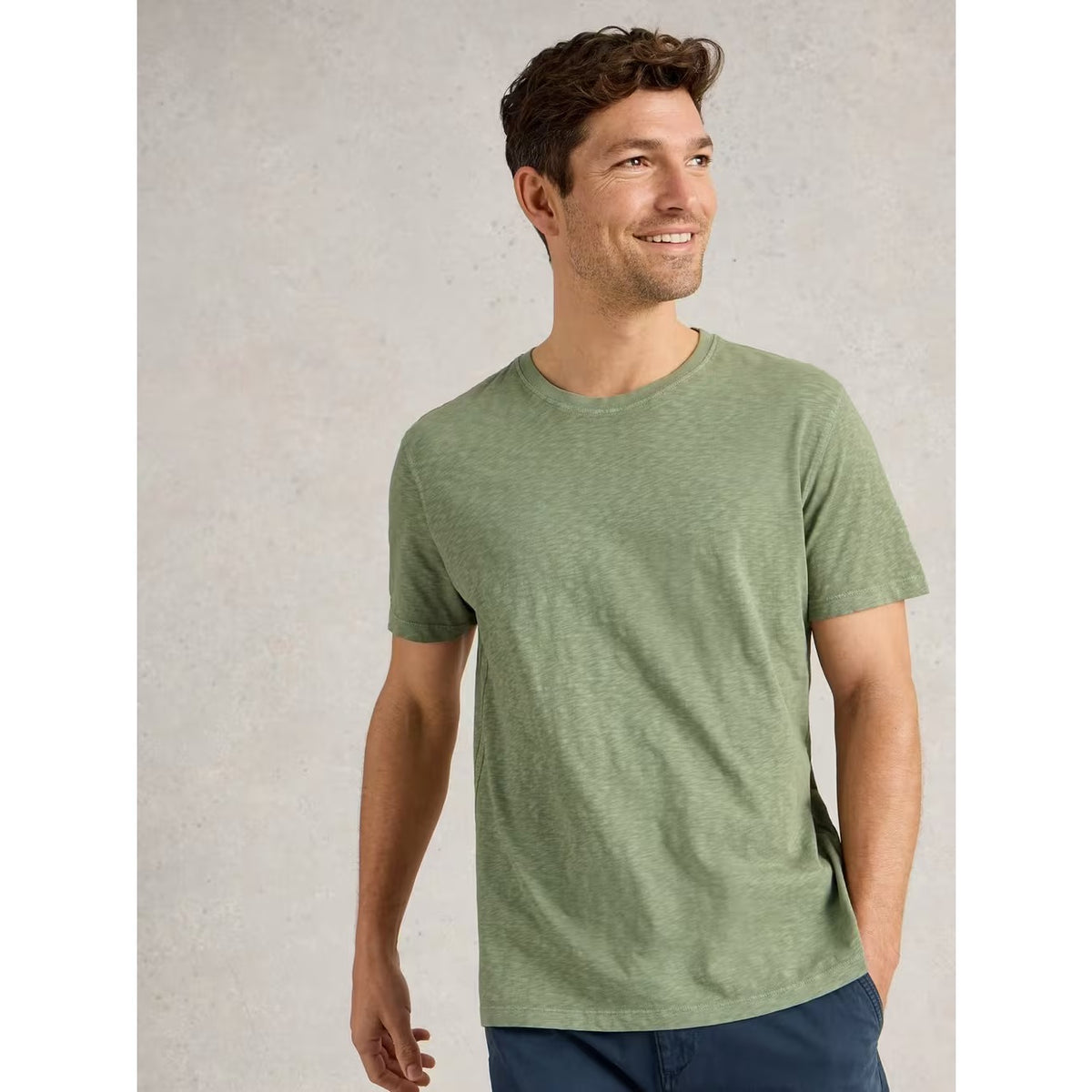 White Stuff Mens Abersoch Solid T-Shirt 442650 Dusty Green Clothing M / Seagrass,L / Seagrass,XL / Seagrass,XXL / Seagrass