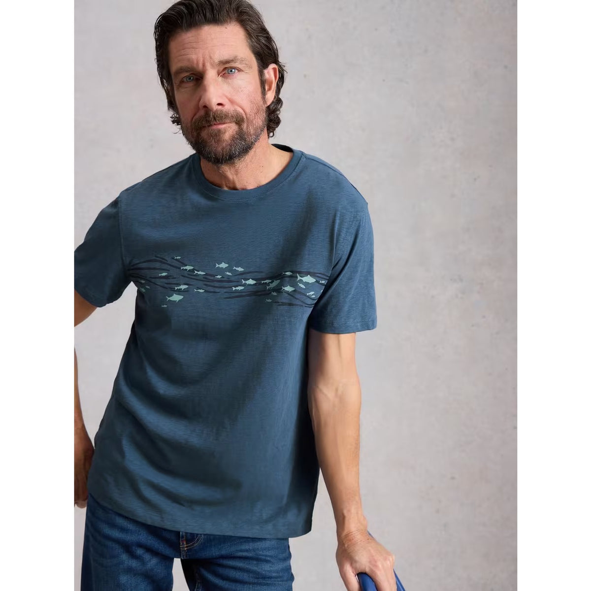 White Stuff Mens Abersoch Swim Fish T-Shirt 445308 Navy Clothing M / Navy,L / Navy,XL / Navy,XXL / Navy,XXXL / Navy