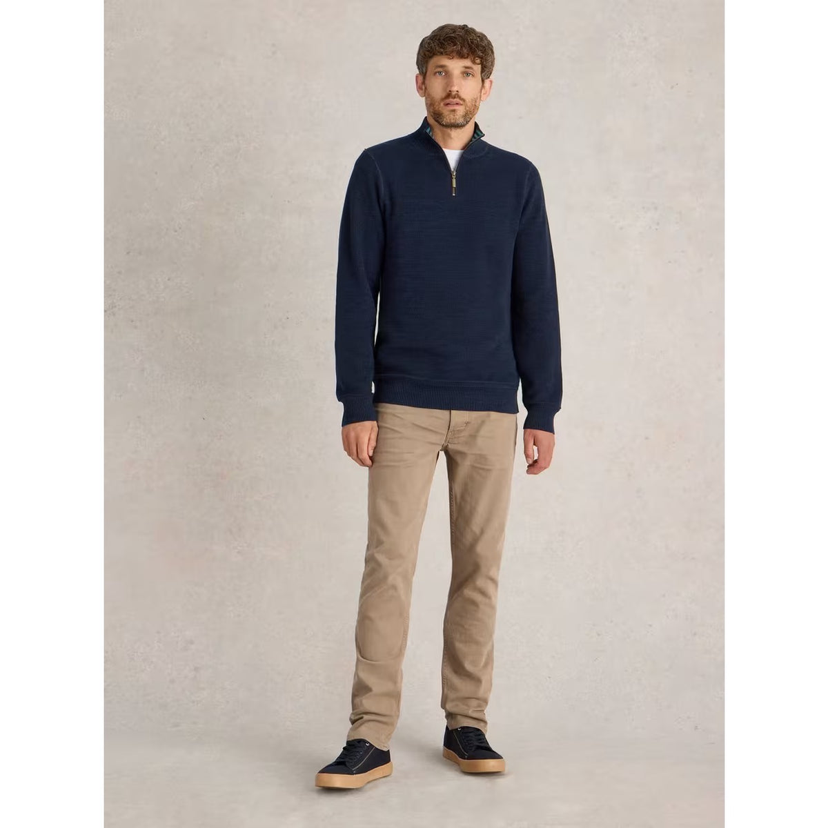 White Stuff Mens Attadale Quarter Zip 444301 Navy Clothing S / Navy,M / Navy,L / Navy,XL / Navy