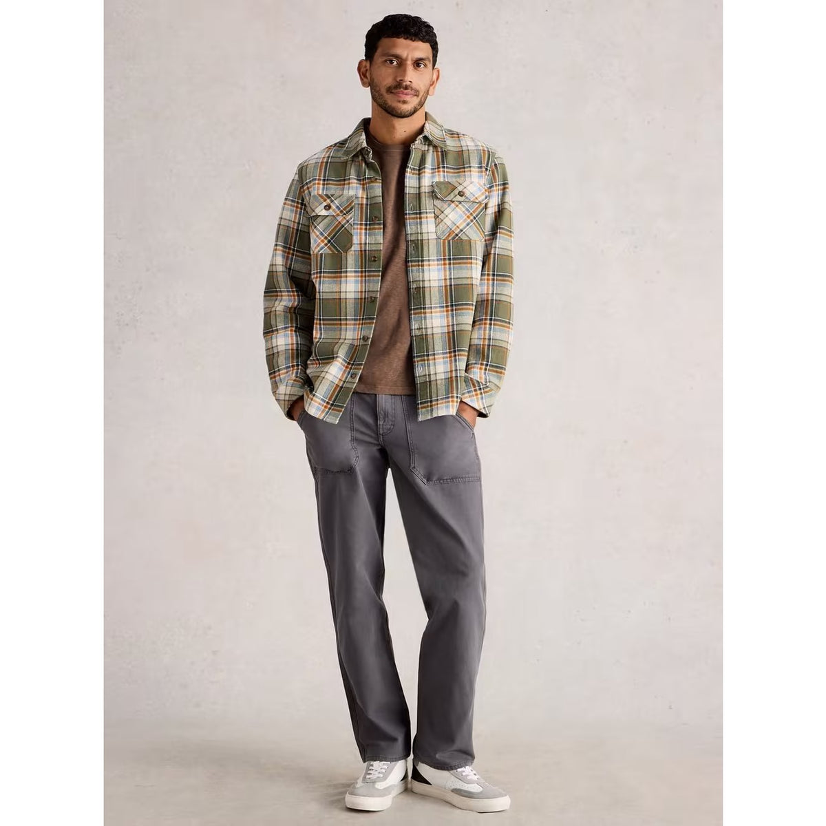 White Stuff Mens Darwen Check Shirt 444199 Green Clothing S / Green,M / Green,L / Green,XL / Green