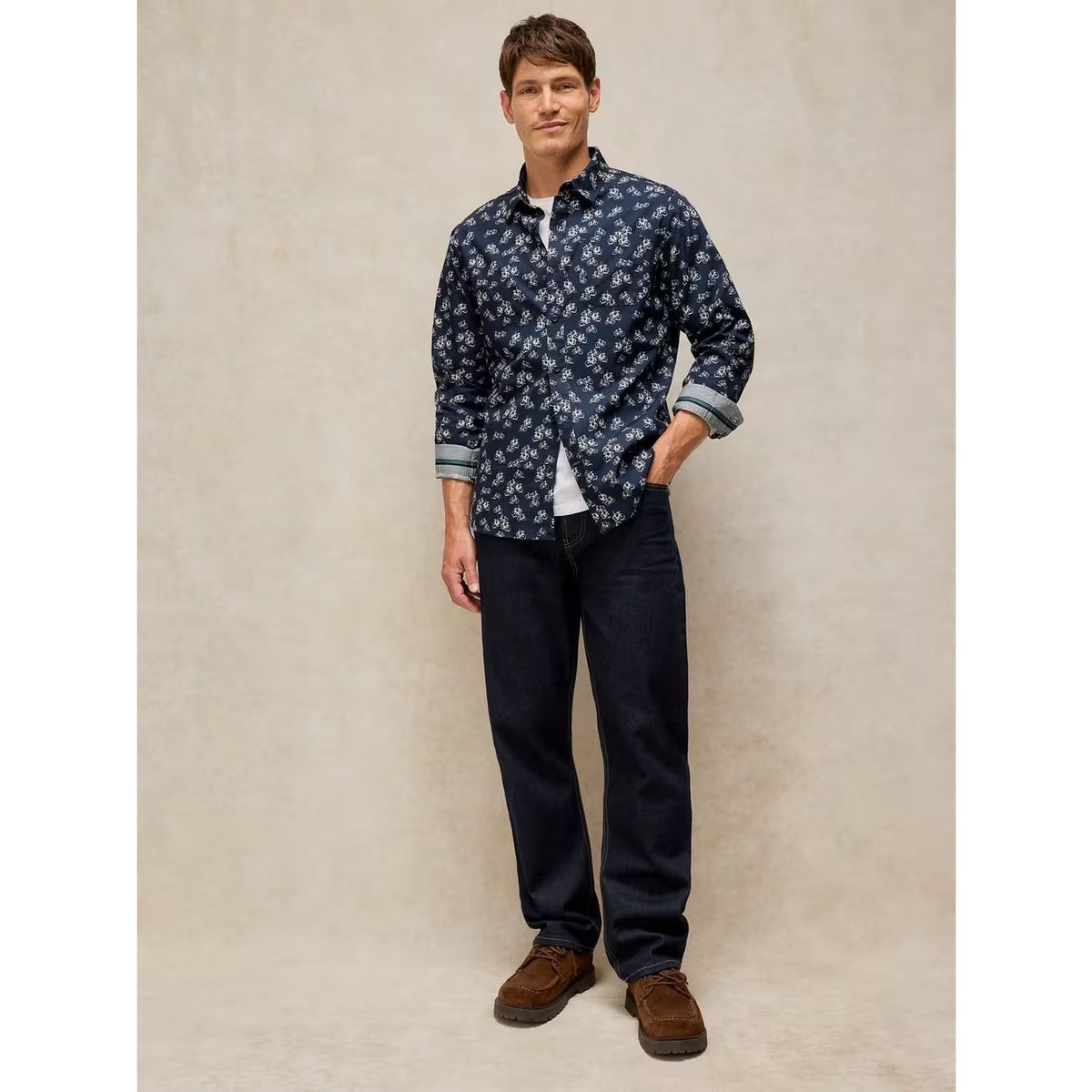 White Stuff Mens Finsbury Shirt 446964 Navy Print Clothing S / Navy,M / Navy,L / Navy,XL / Navy,XXL / Navy