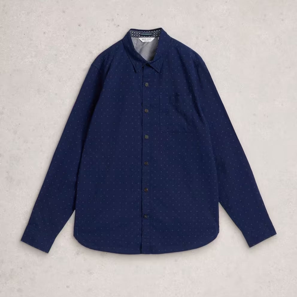 White Stuff Mens Multi Spot Shirt 444579 Navy Clothing M / Navy,L / Navy,XL / Navy,XXL / Navy