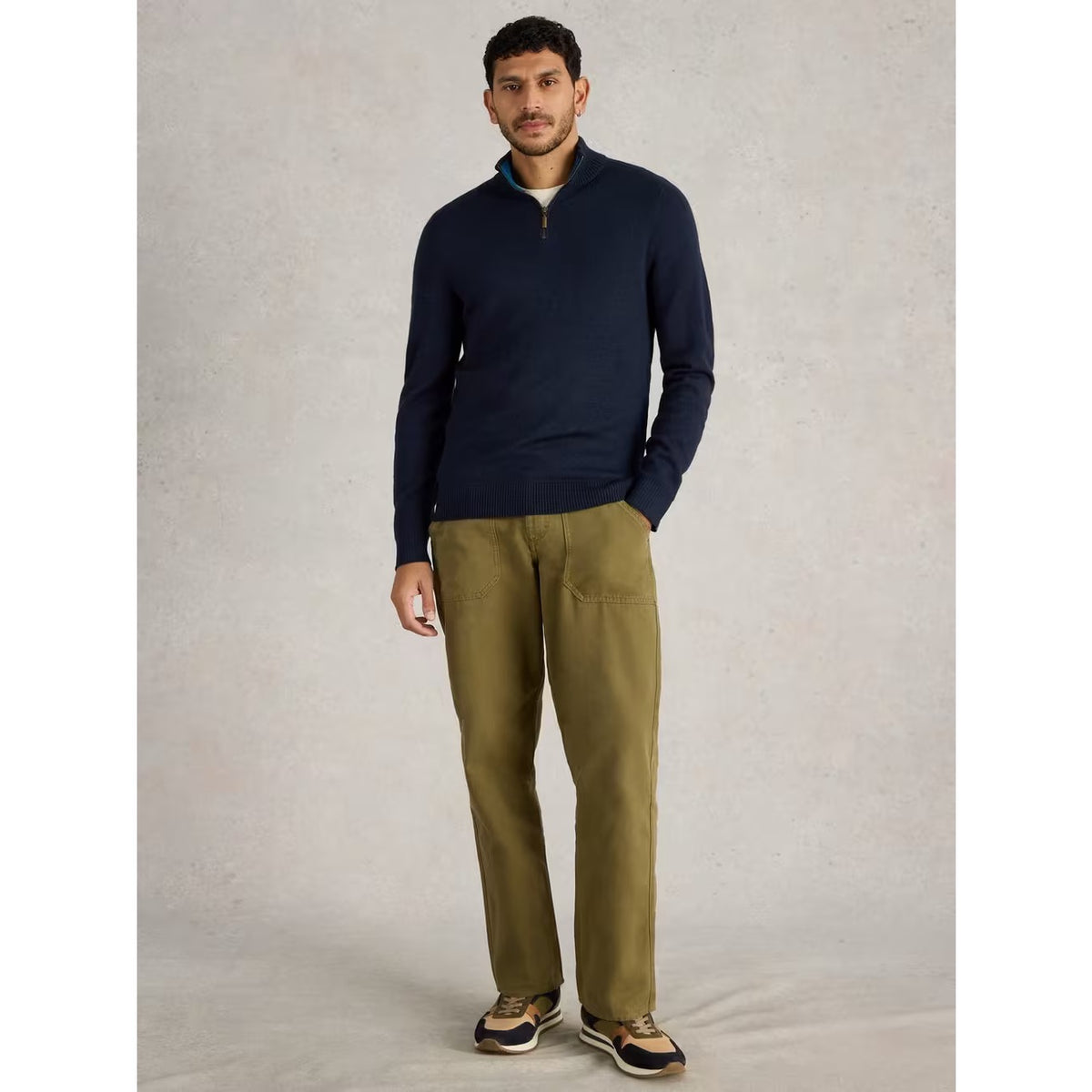 White Stuff Mens Newport Quarter Zip 444399 Navy Clothing M / Navy,L / Navy,XL / Navy,XXL / Navy