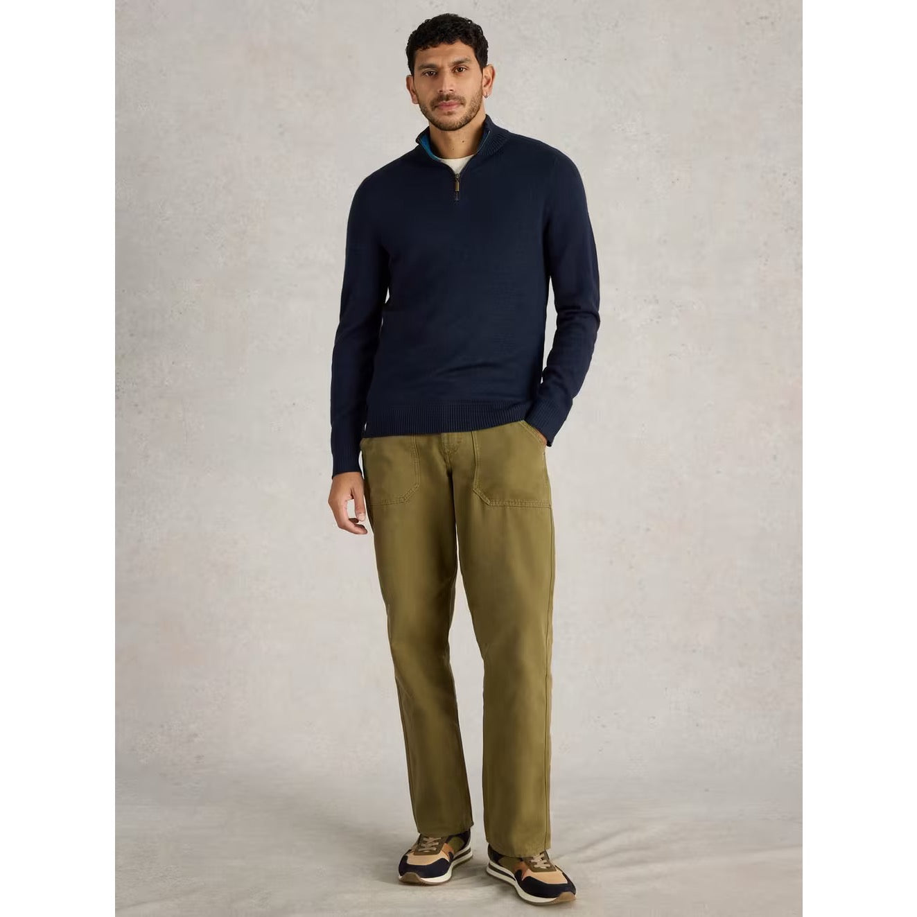 White Stuff Mens Newport Quarter Zip 444399 Navy Clothing M / Navy,L / Navy,XL / Navy,XXL / Navy