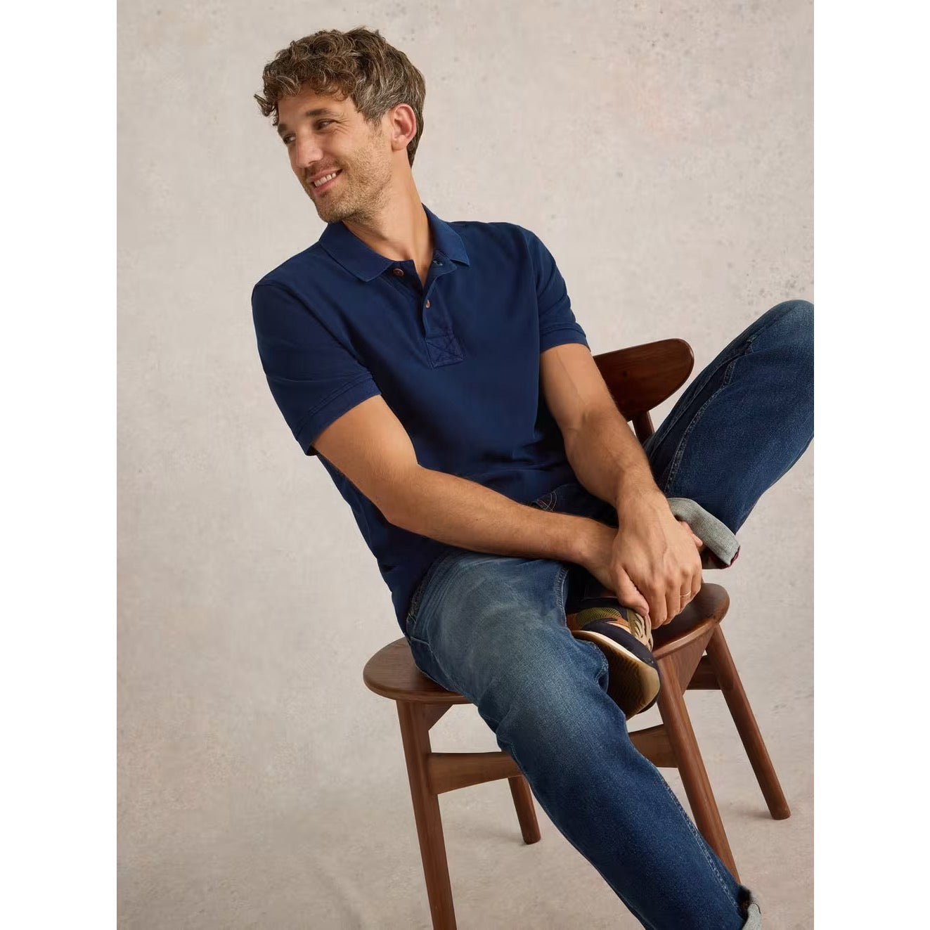 White Stuff Mens Utility Polo Shirt 444240 Deep Blue Clothing S / Blue,M / Blue,L / Blue,XL / Blue,XXL / Blue