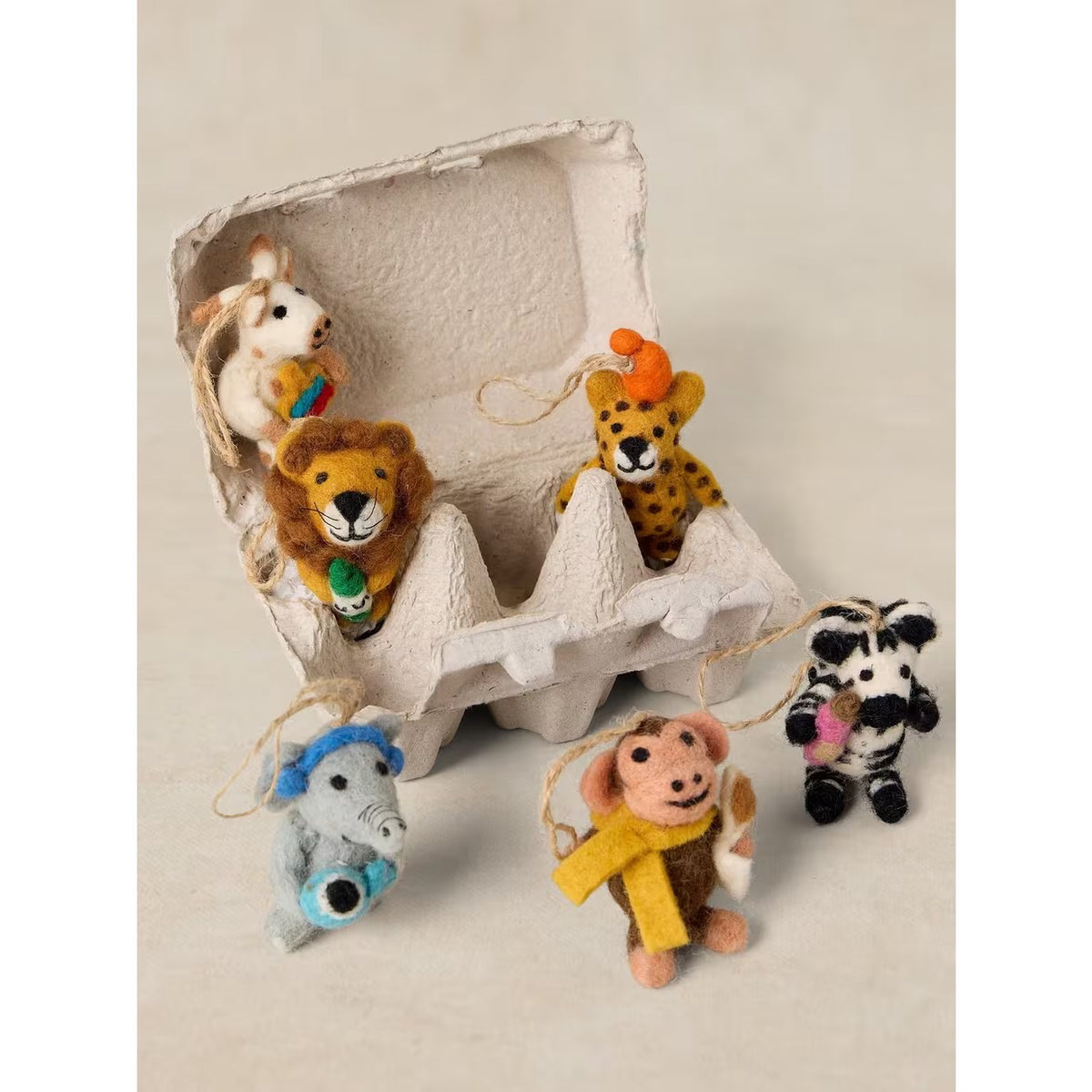 White Stuff Safari Animals Egg Box Decorations 447615 Accessories ONE SIZE / Multi