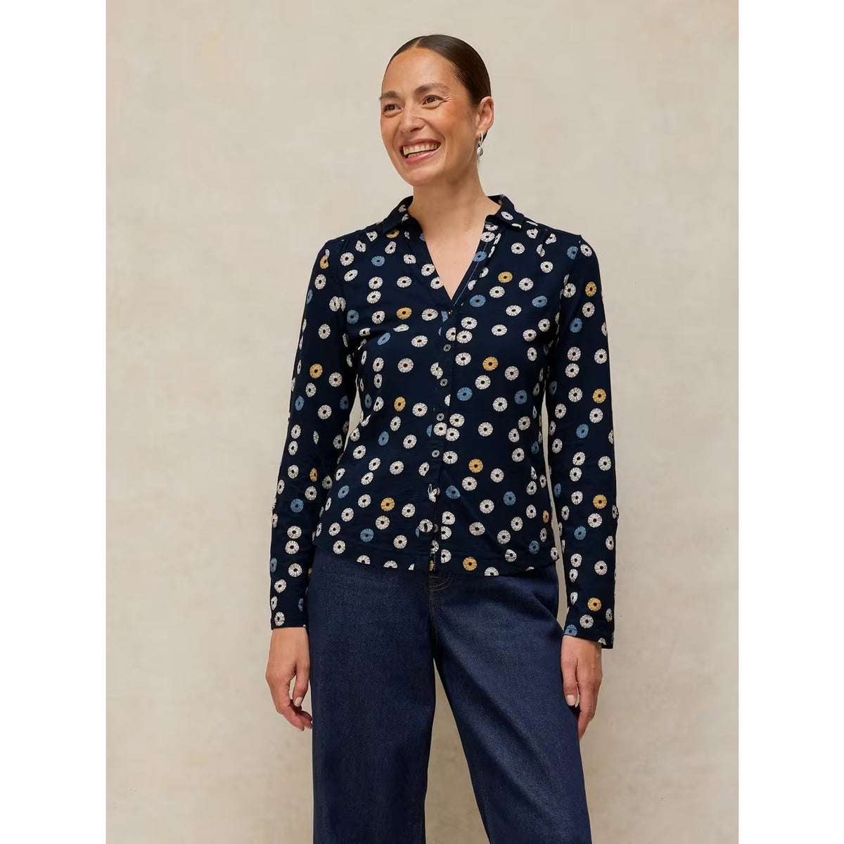 White Stuff Annie Shirt 447101 Navy Print