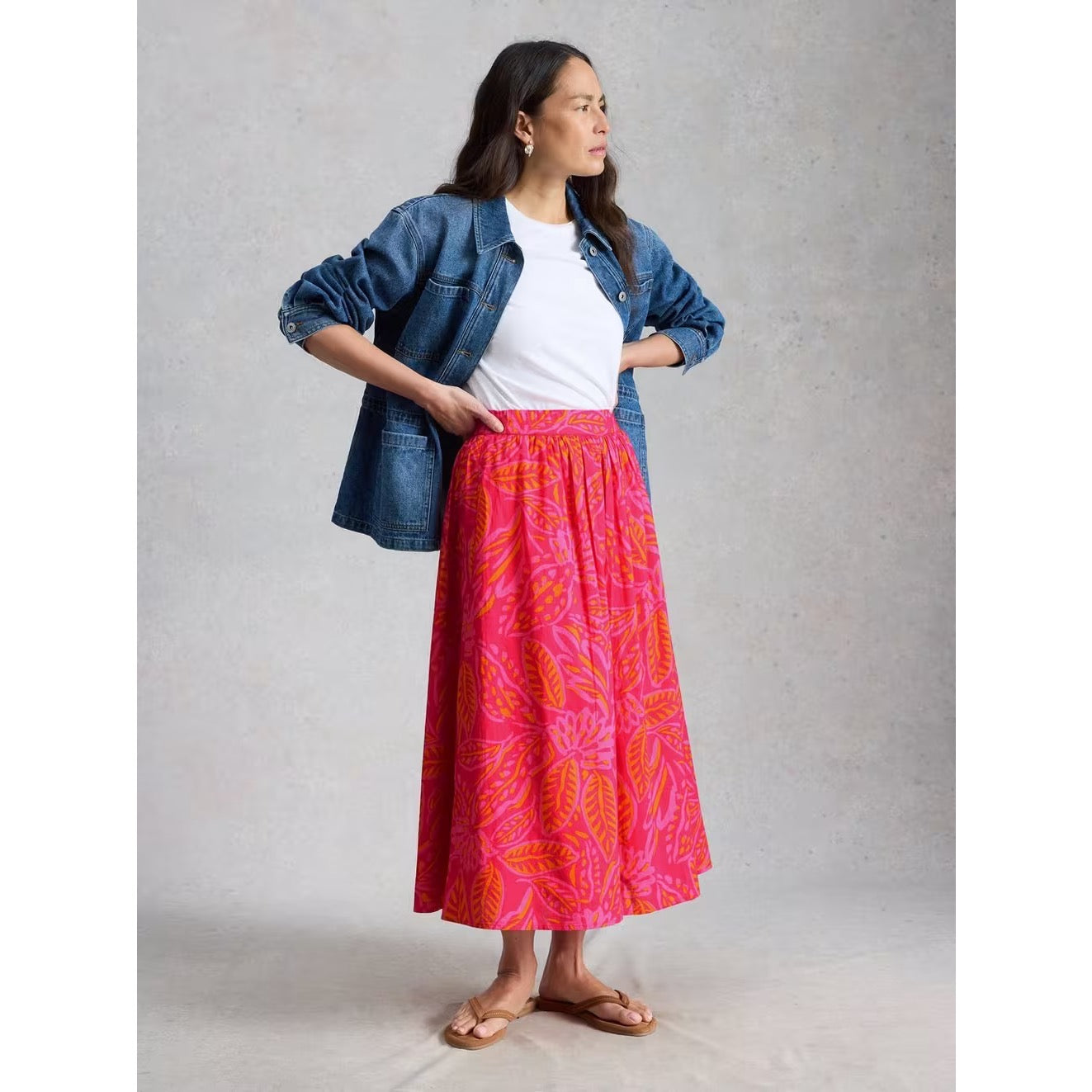 White Stuff Womens Abigail Midi Skirt 446235 Pink Clothing UK8 / Pink,UK10 / Pink,UK12 / Pink,UK14 / Pink,UK16 / Pink