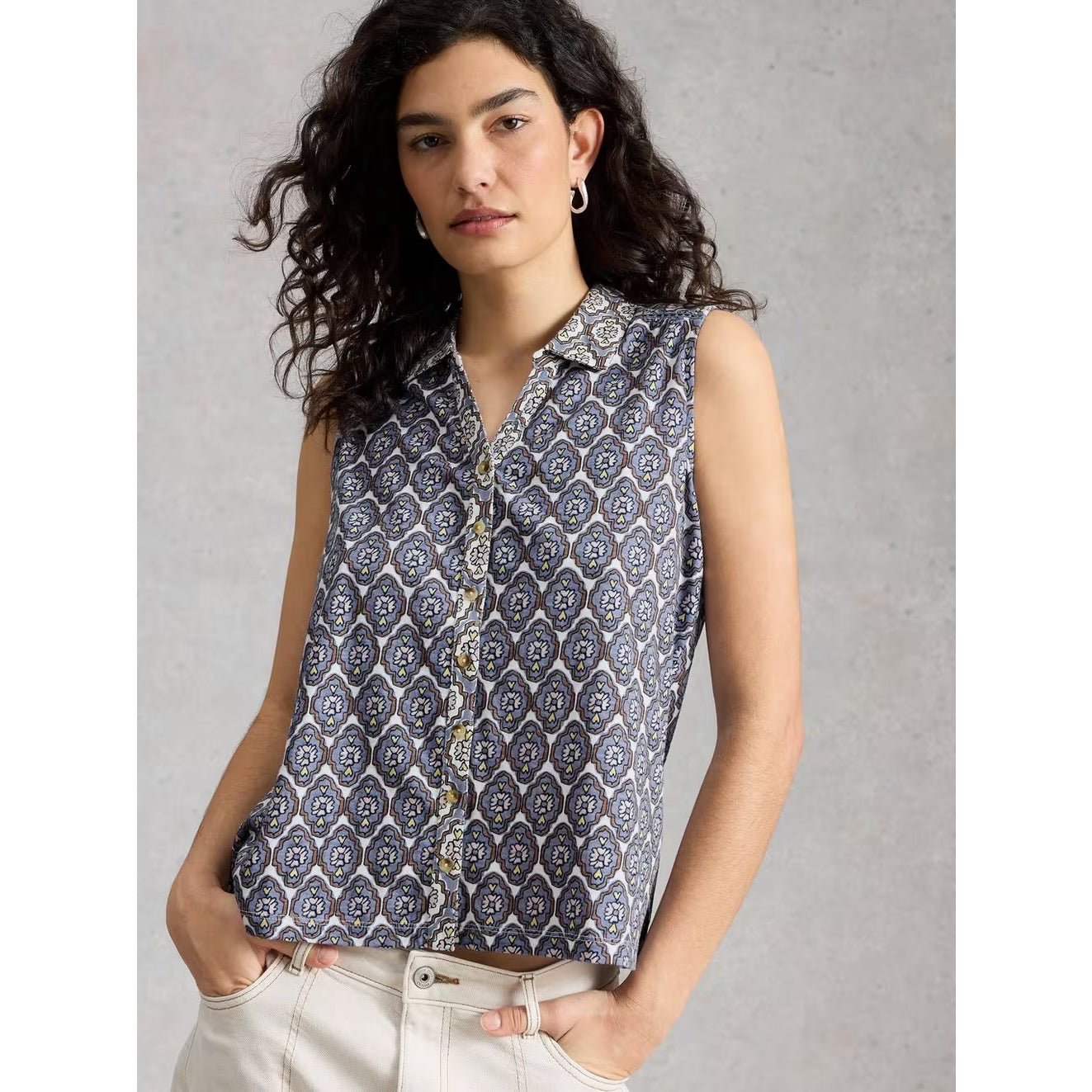 White Stuff Womens Amy Shirt 445845 Blue Print Clothing UK8 / Blue,UK10 / Blue,UK12 / Blue,UK14 / Blue,UK16 / Blue