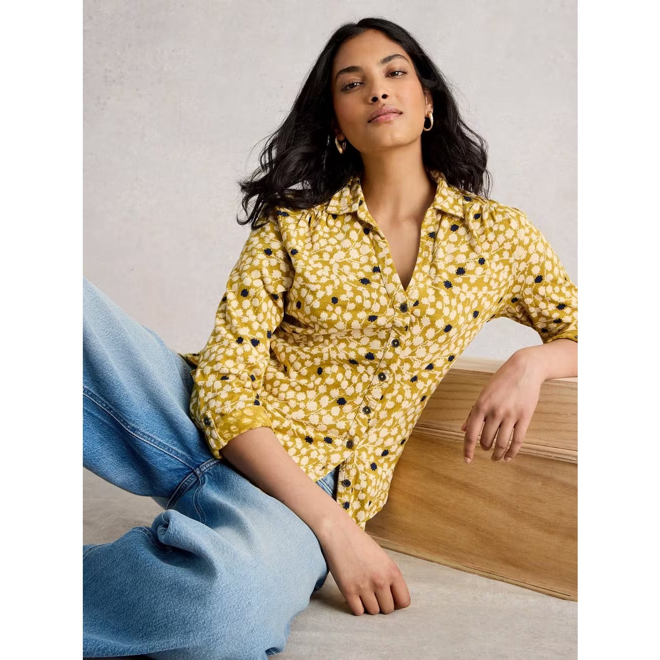 White Stuff Womens Annie Jersey Shirt 444331 Chartreuse Multi Clothing UK12 / Chartreuse,UK14 / Chartreuse,UK16 / Chartreuse