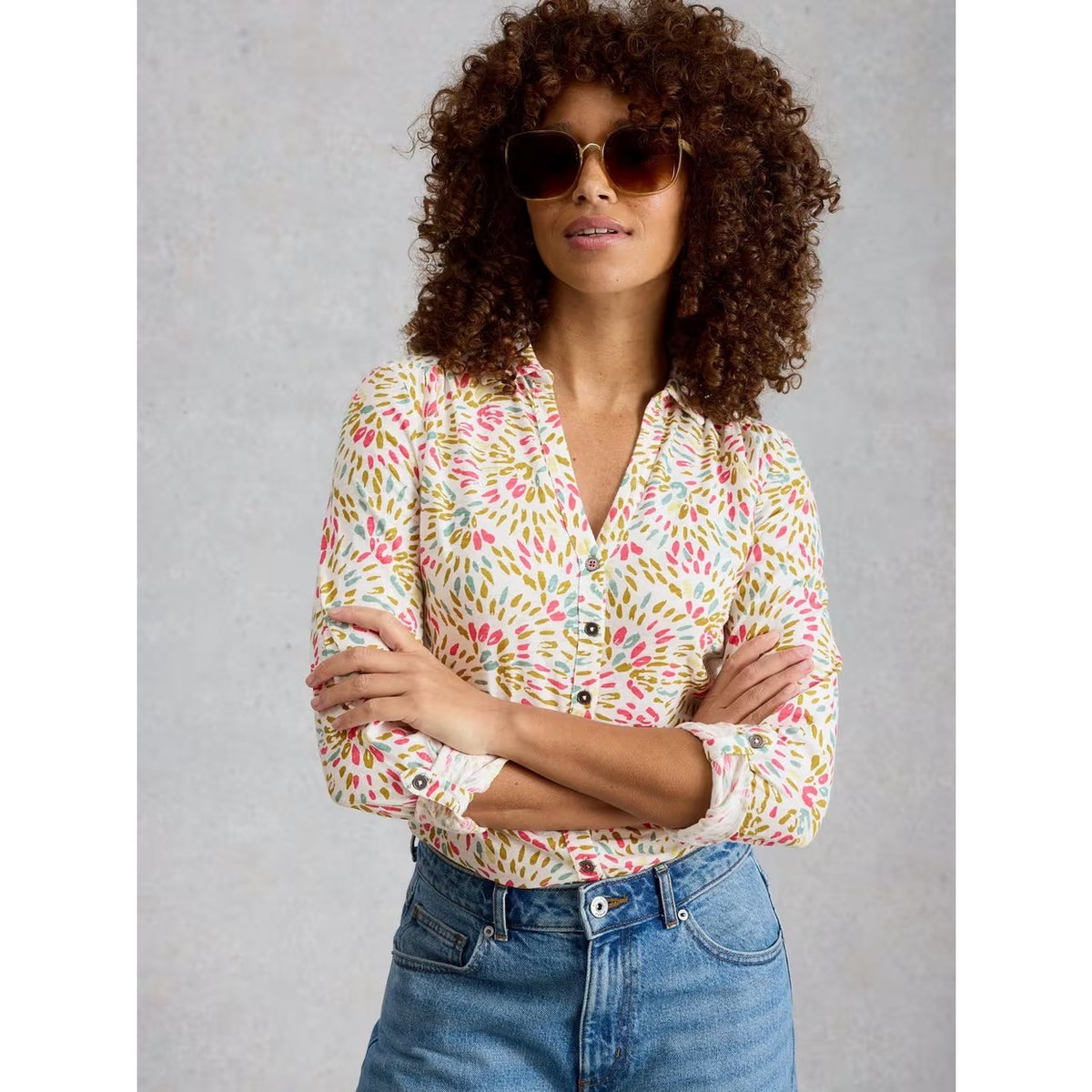 White Stuff Womens Annie Shirt 445888 Cream Multi Clothing UK8 / Cream,UK10 / Cream,UK12 / Cream,UK14 / Cream,UK16 / Cream,UK18 / Cream