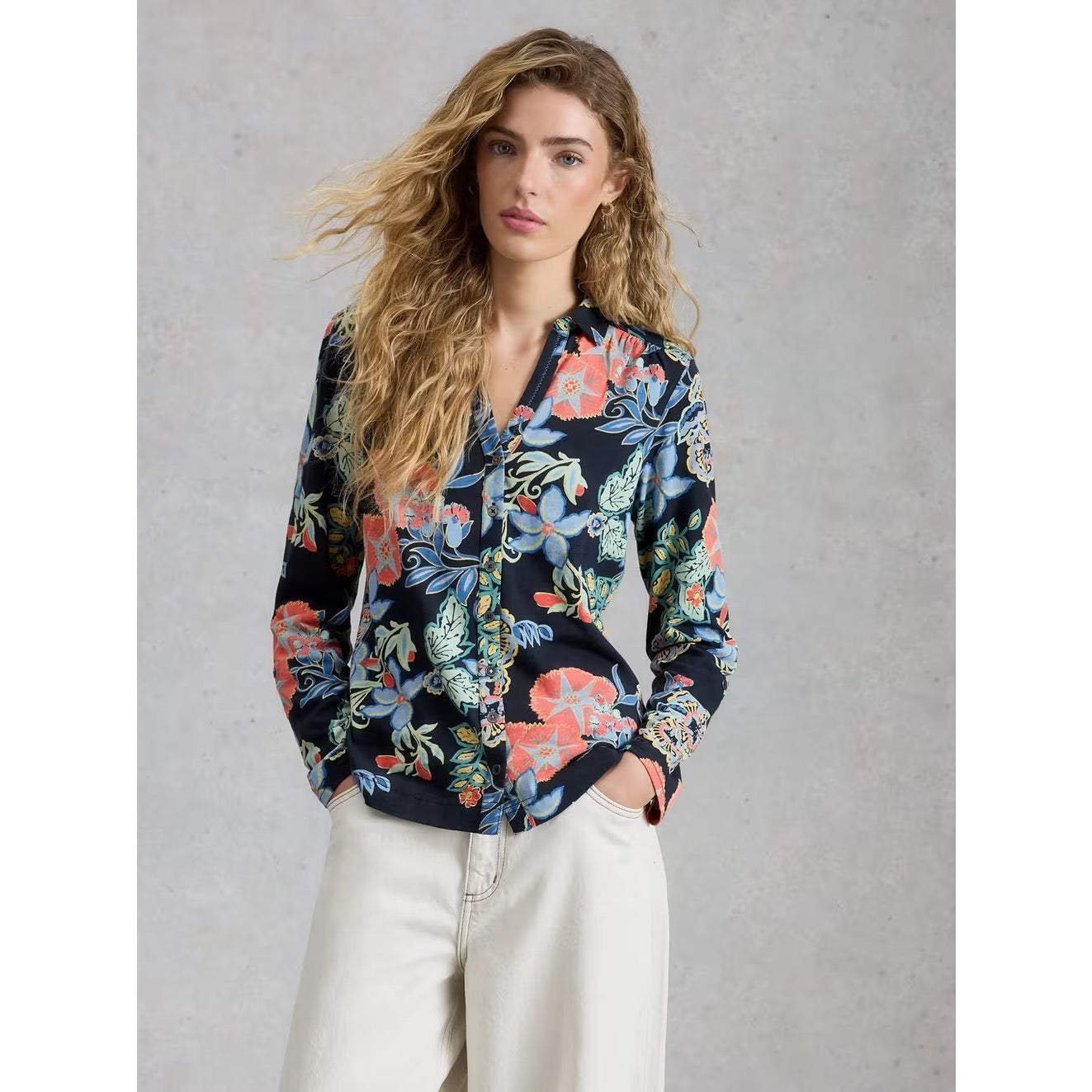 White Stuff Womens Annie Shirt 447247 Navy Multi Clothing UK10 / Navy,UK12 / Navy,UK14 / Navy,UK16 / Navy,UK18 / Navy