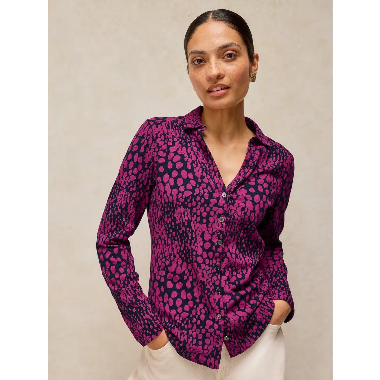 White Stuff Womens Annie Shirt 447354 Magenta Clothing UK8 / Magenta,UK10 / Magenta,UK12 / Magenta,UK14 / Magenta,UK16 / Magenta,UK18 / Magenta
