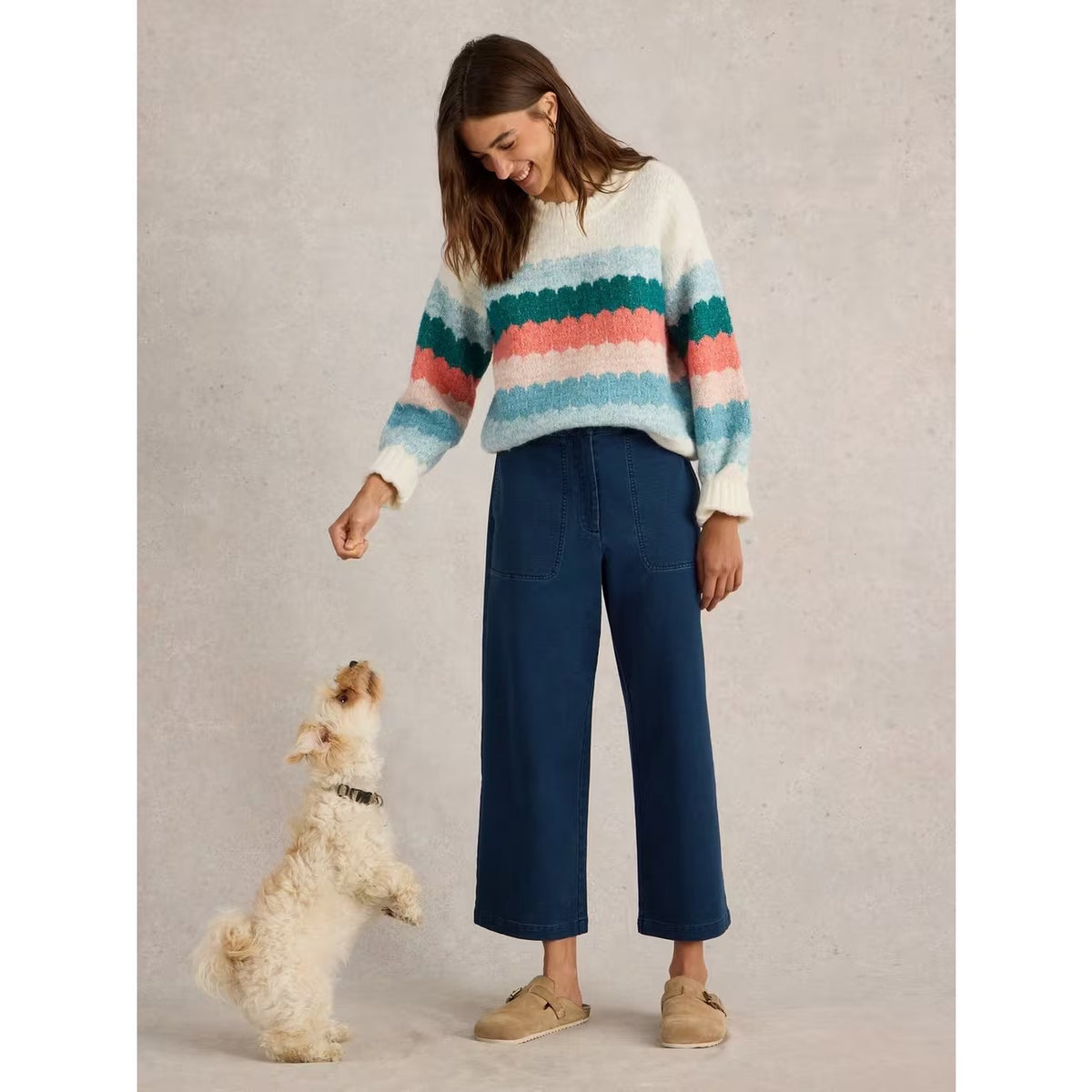 White Stuff Womens Belle Wide Leg Crop 439486 Dark Denim Clothing UK8 REG / Dark Denim,UK10 REG / Dark Denim,UK12 REG / Dark Denim,UK14 REG / Dark Denim,UK16 REG / Dark Denim