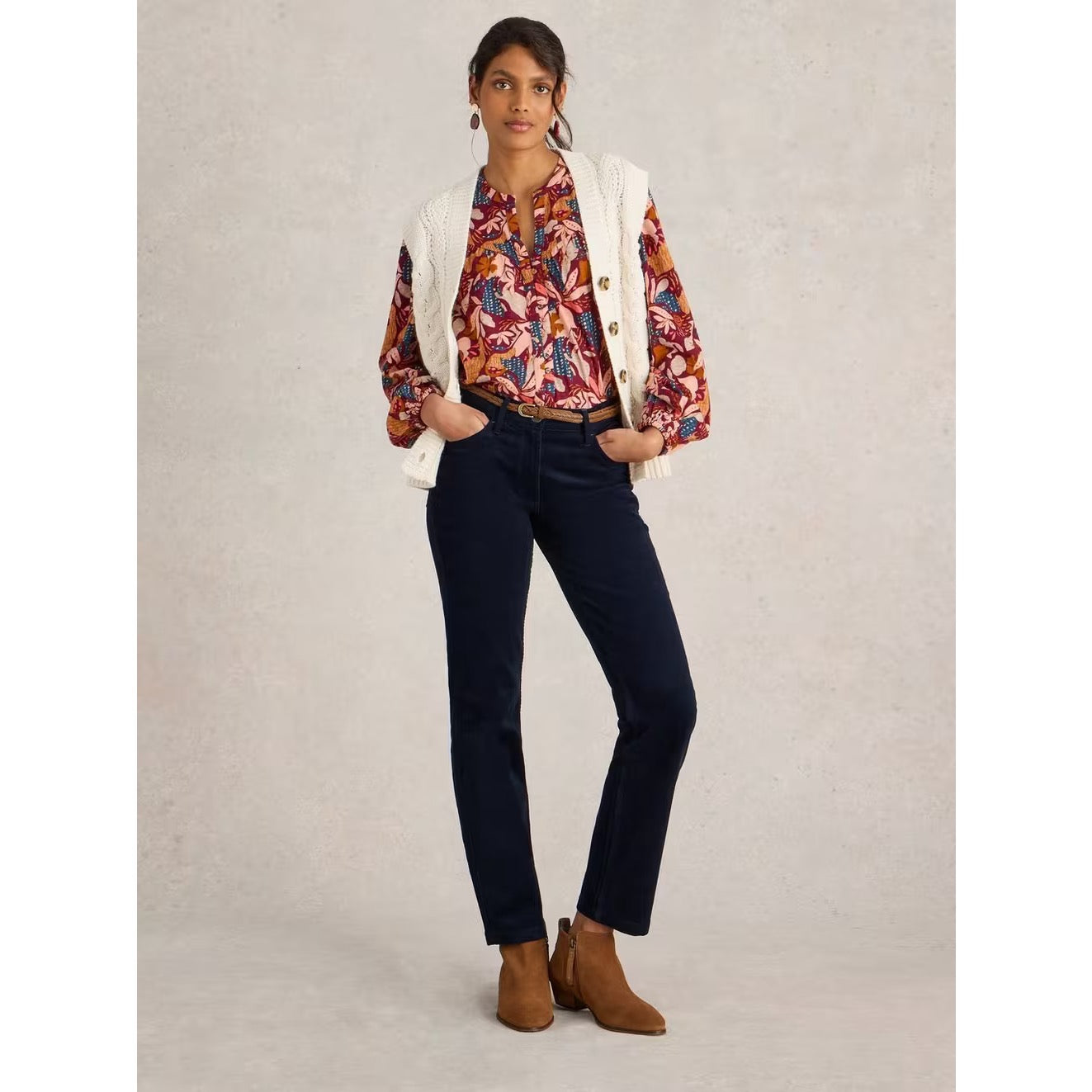 White Stuff Womens Brooke Cord Trousers 441493 Navy Clothing UK8 REG / Navy,UK10 REG / Navy,UK12 REG / Navy,UK14 REG / Navy,UK16 REG / Navy,UK18 REG / Navy