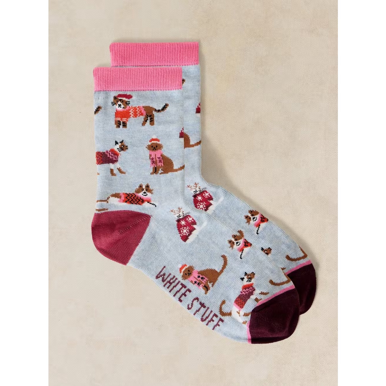 White Stuff Womens Christmas Cat Cracker Socks 447476 Clothing UK3-5 / Multi,UK6-8 / Multi