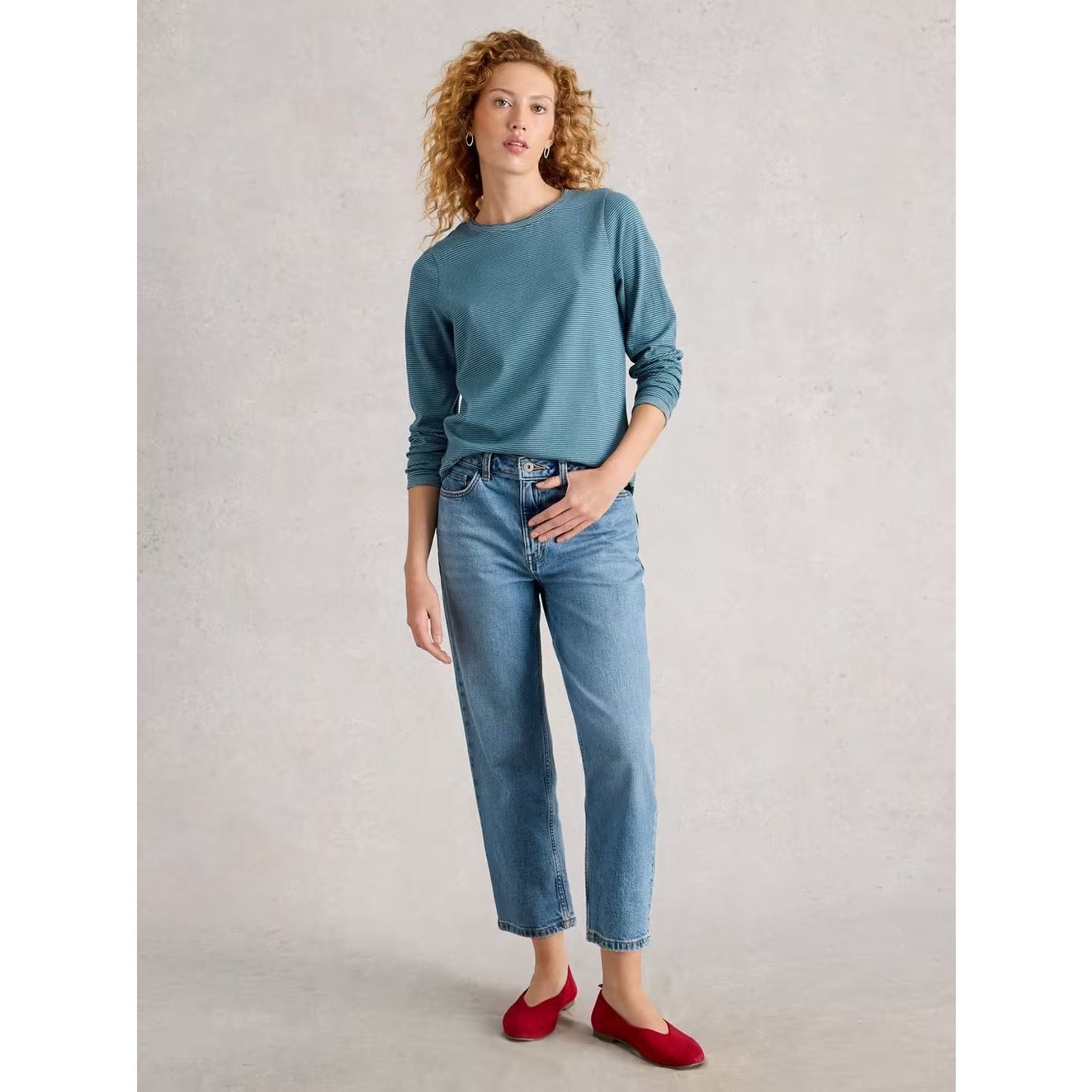 White Stuff Womens Clara Sparkle Stripe T-Shirt 444667 Mid Blue Clothing UK8 / Blue,UK10 / Blue,UK12 / Blue,UK14 / Blue,UK16 / Blue,UK18 / Blue