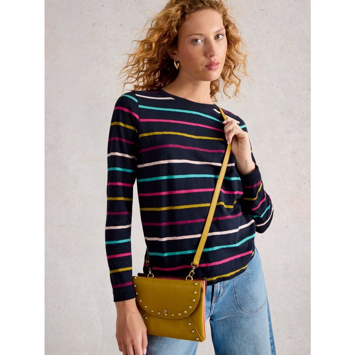 White Stuff Womens Clara T-Shirt 444332 Navy Multi Stripes Clothing UK8 / Multi,UK10 / Multi,UK12 / Multi,UK14 / Multi,UK16 / Multi