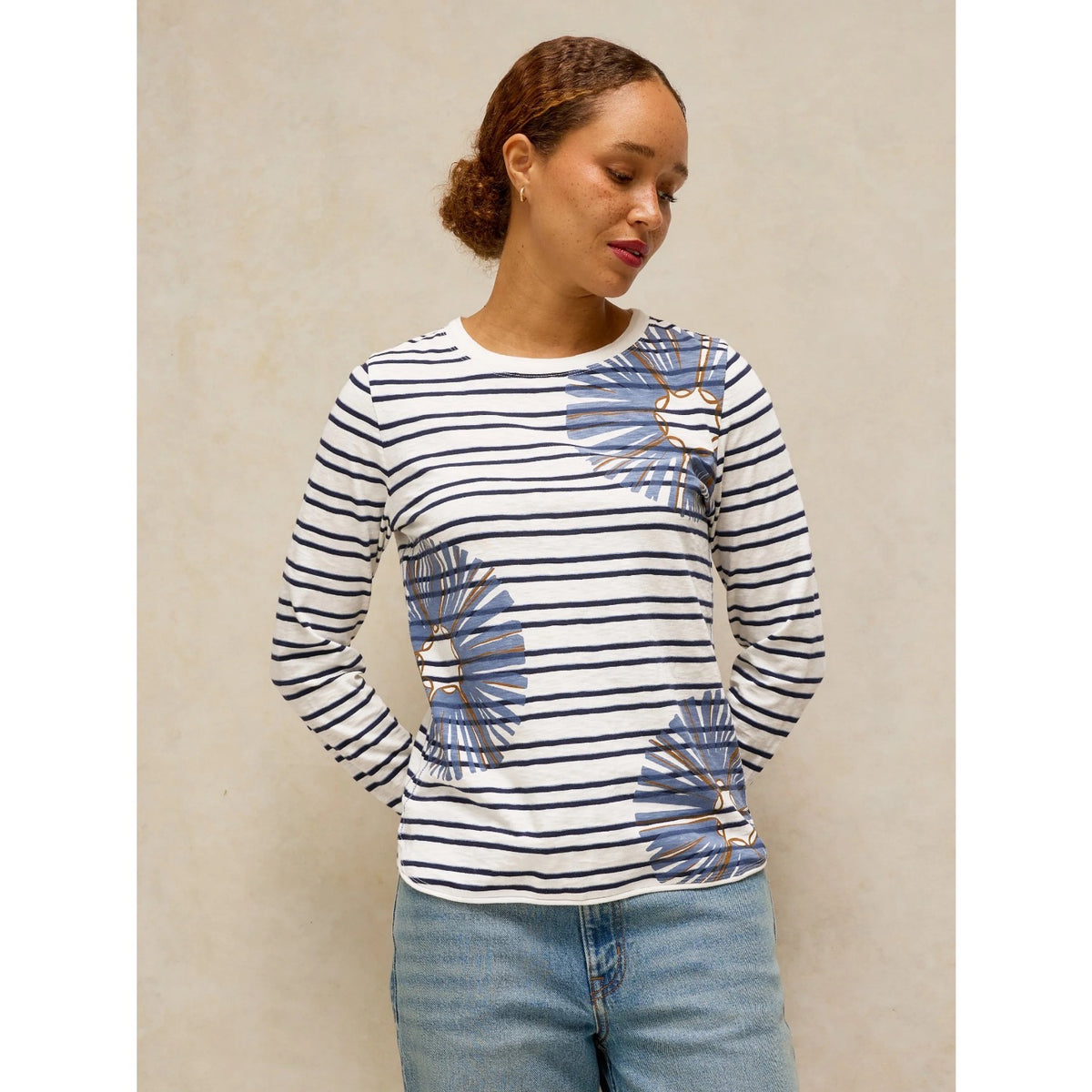 White Stuff Womens Clara T-Shirt 447078 White Blue Stripe Print Clothing UK8 / Blue,UK10 / Blue,UK12 / Blue,UK14 / Blue,UK16 / Blue