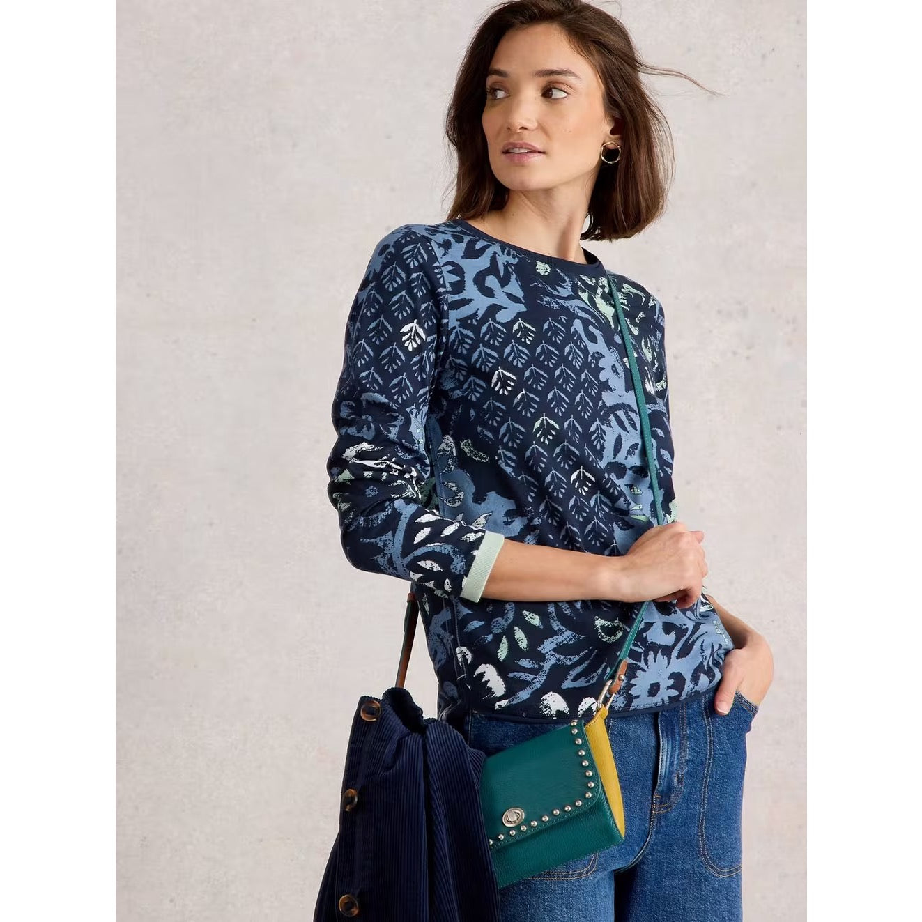 White Stuff Womens Clara Top 444317 Indigo Multi