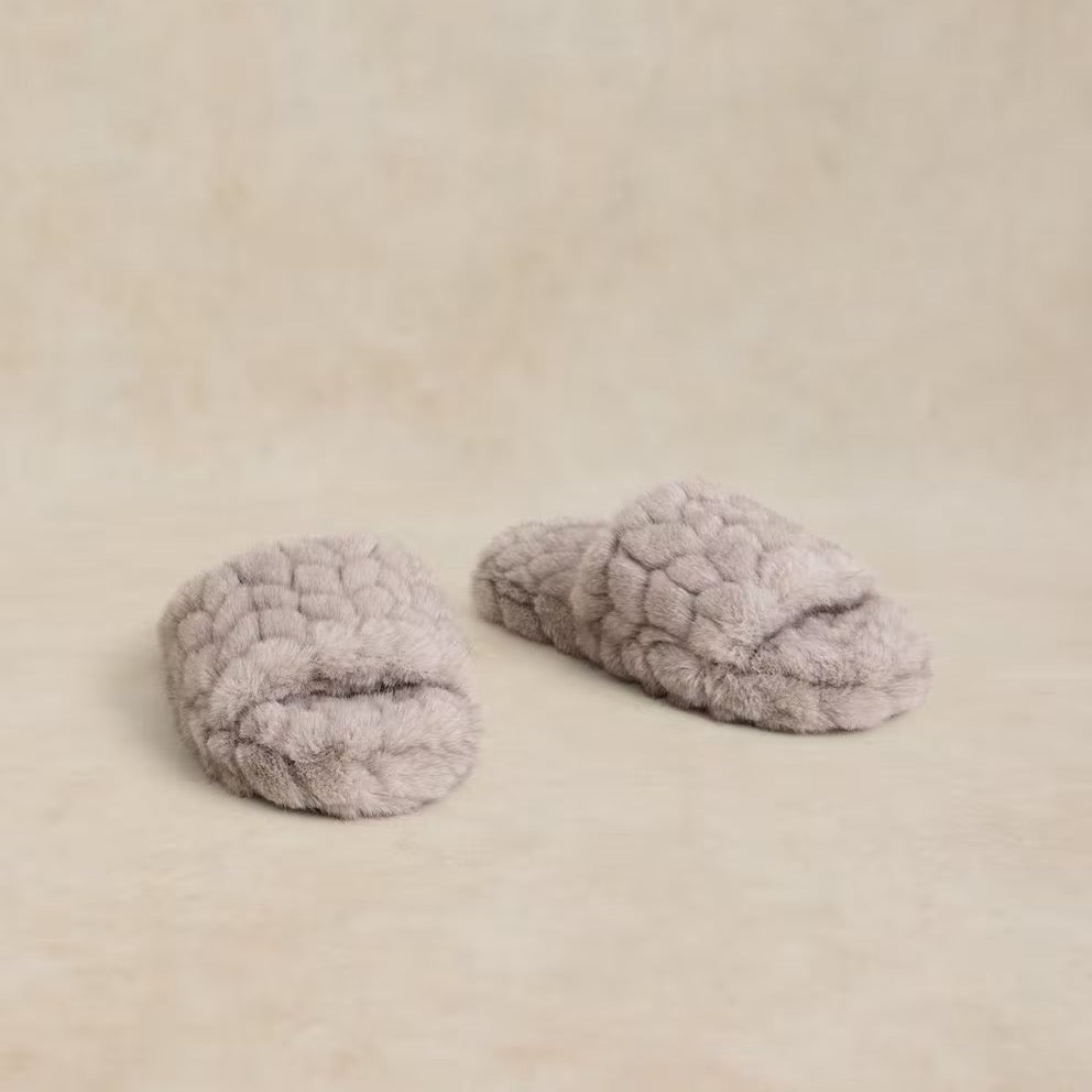 White Stuff Womens Faux Fur Slippers 447633 Grey