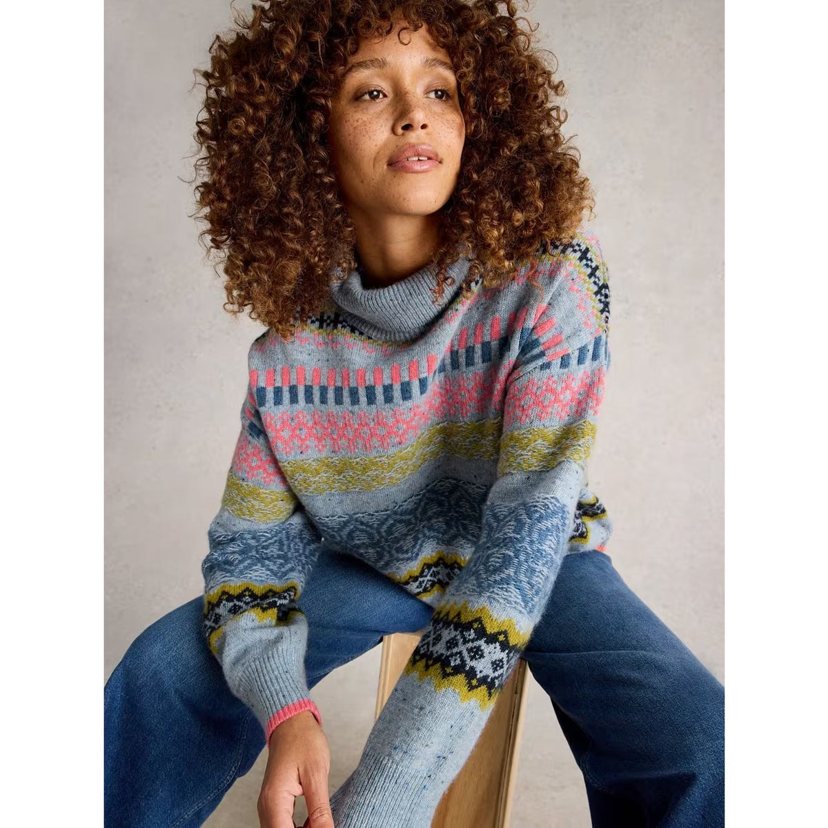 White Stuff Womens Felicity Fairisle Jumper 444674 Multi Clothing UK8 / Multi,UK10 / Multi,UK12 / Multi,UK14 / Multi