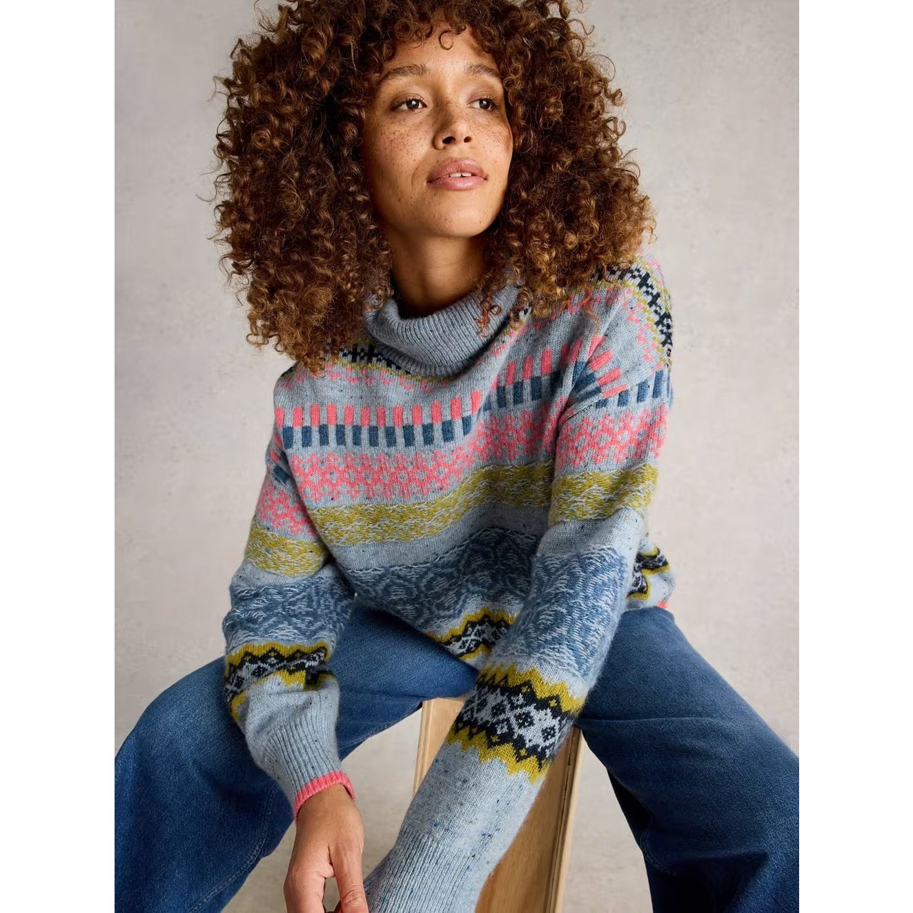 White Stuff Womens Felicity Fairisle Jumper 444674 Multi Clothing UK8 / Multi,UK10 / Multi,UK12 / Multi,UK14 / Multi