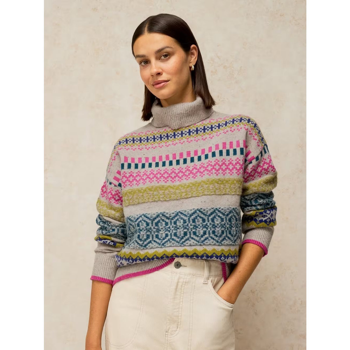 White Stuff Womens Felicity Fairisle Jumper 447471 Clothing UK8 / Multi,UK10 / Multi,UK12 / Multi,UK14 / Multi,UK16 / Multi