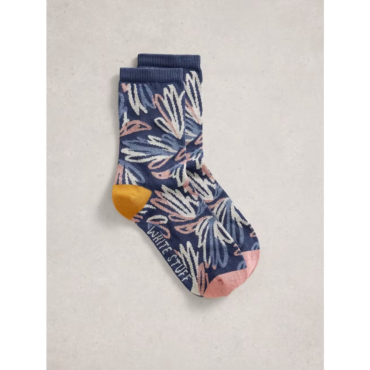 White Stuff Womens Graphic Floral Socks 445153 Blue Clothing UK3-5 / Blue,UK6-8 / Blue