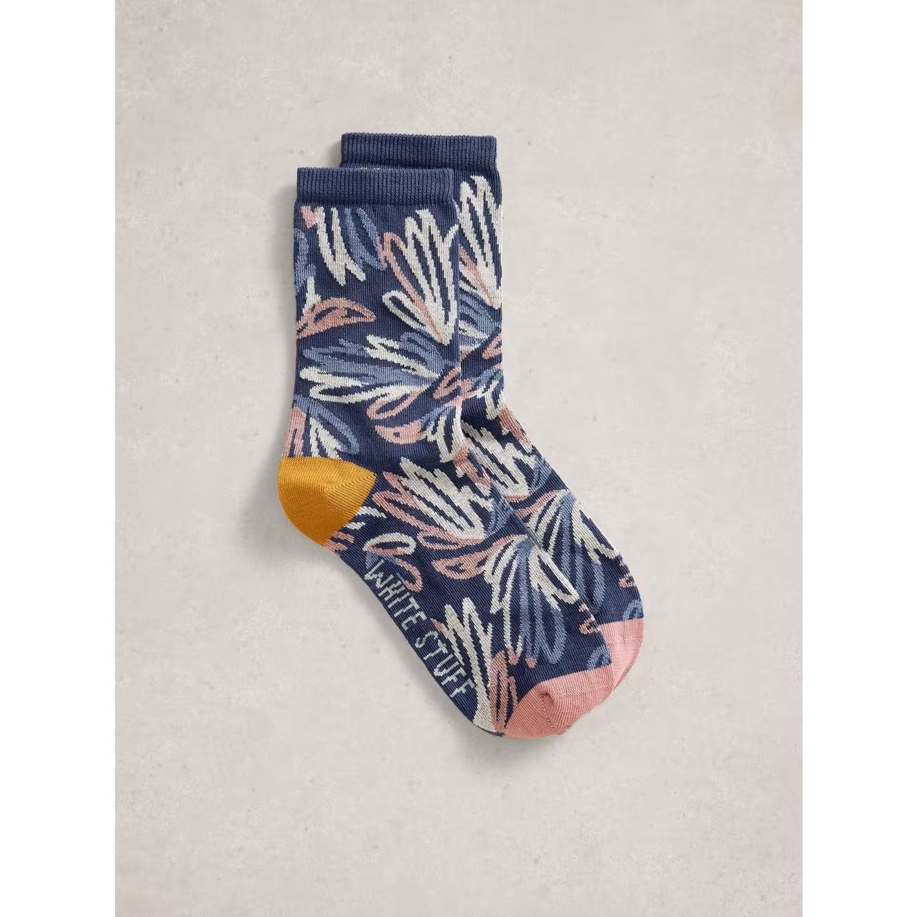 White Stuff Womens Graphic Floral Socks 445153 Blue Clothing UK3-5 / Blue,UK6-8 / Blue