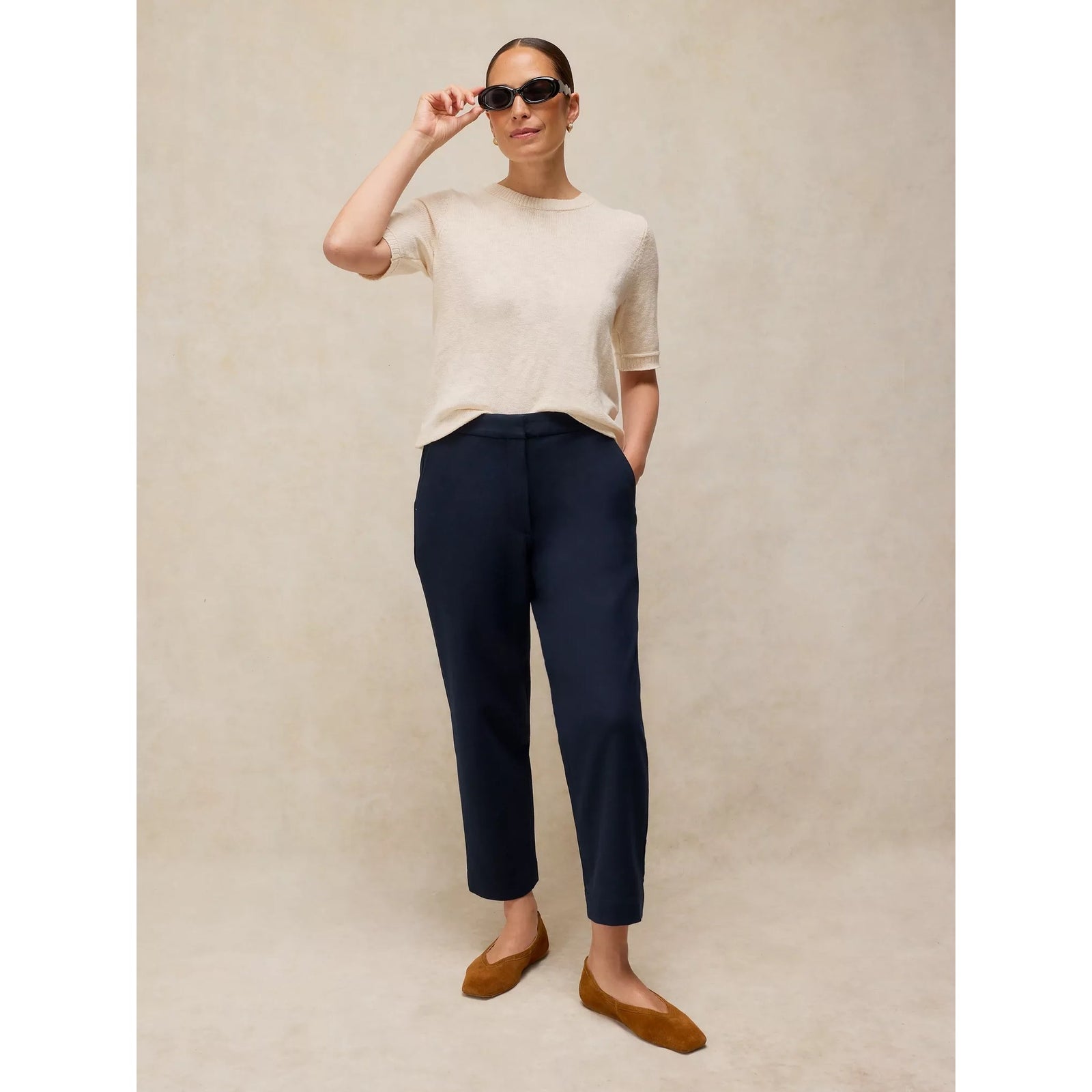 White Stuff Womens Illy Crop Trousers 446857 Navy