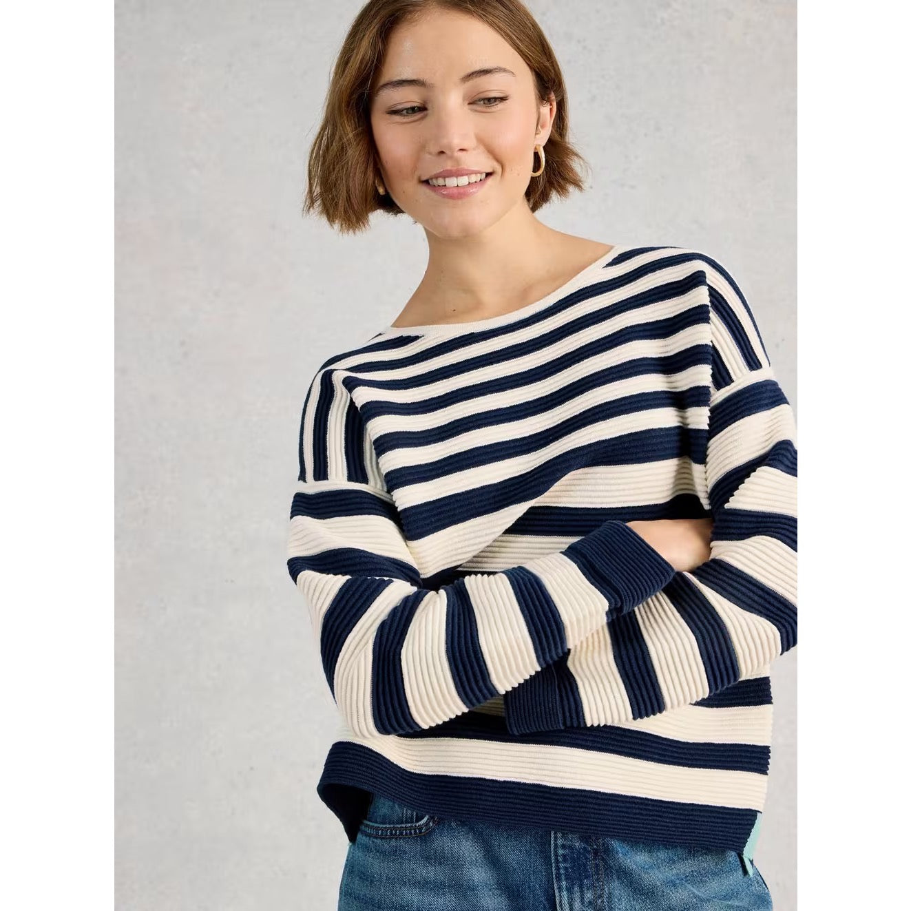 White Stuff Womens Jana Striped Jumper 445406 Navy Stripe Clothing UK8 / Navy,UK10 / Navy,UK12 / Navy,UK14 / Navy,UK16 / Navy