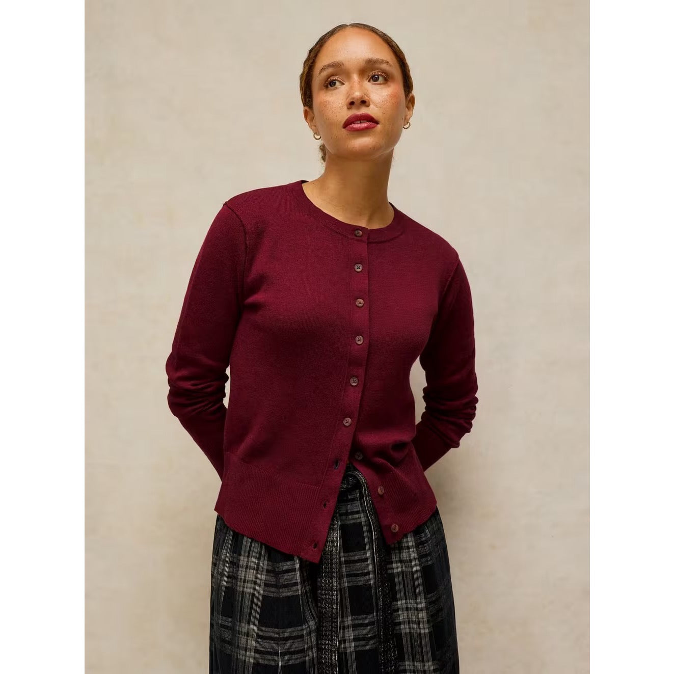 White Stuff Womens Lois Cardigan 446740 Dark Plum