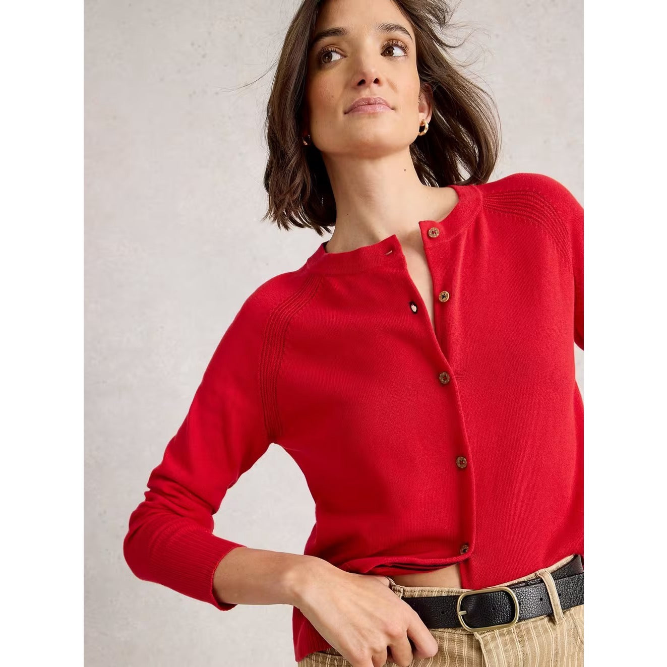 White Stuff Womens Lulu Cardigan 444074 Mid Red Clothing UK8 / Red,UK10 / Red,UK12 / Red,UK14 / Red,UK16 / Red,UK18 / Red