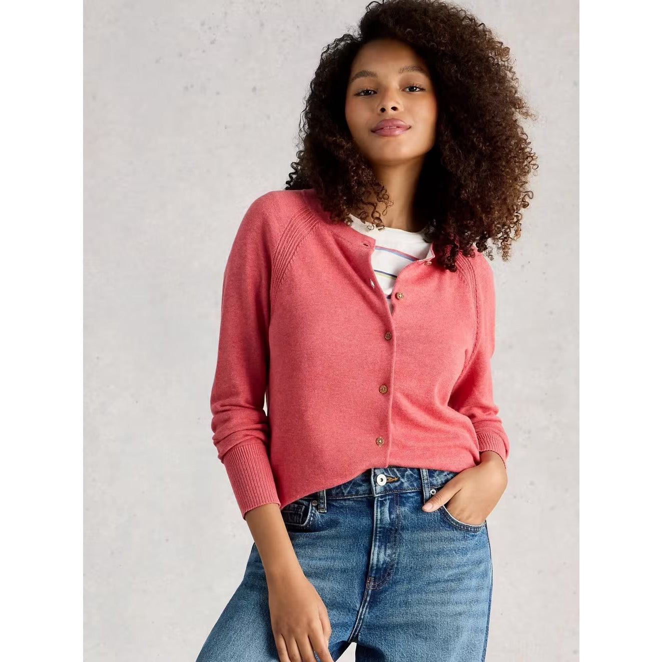 White Stuff Womens Lulu Cardigan 445398 Mid Pink Clothing UK8 / Pink,UK10 / Pink,UK12 / Pink,UK14 / Pink,UK16 / Pink,UK18 / Pink
