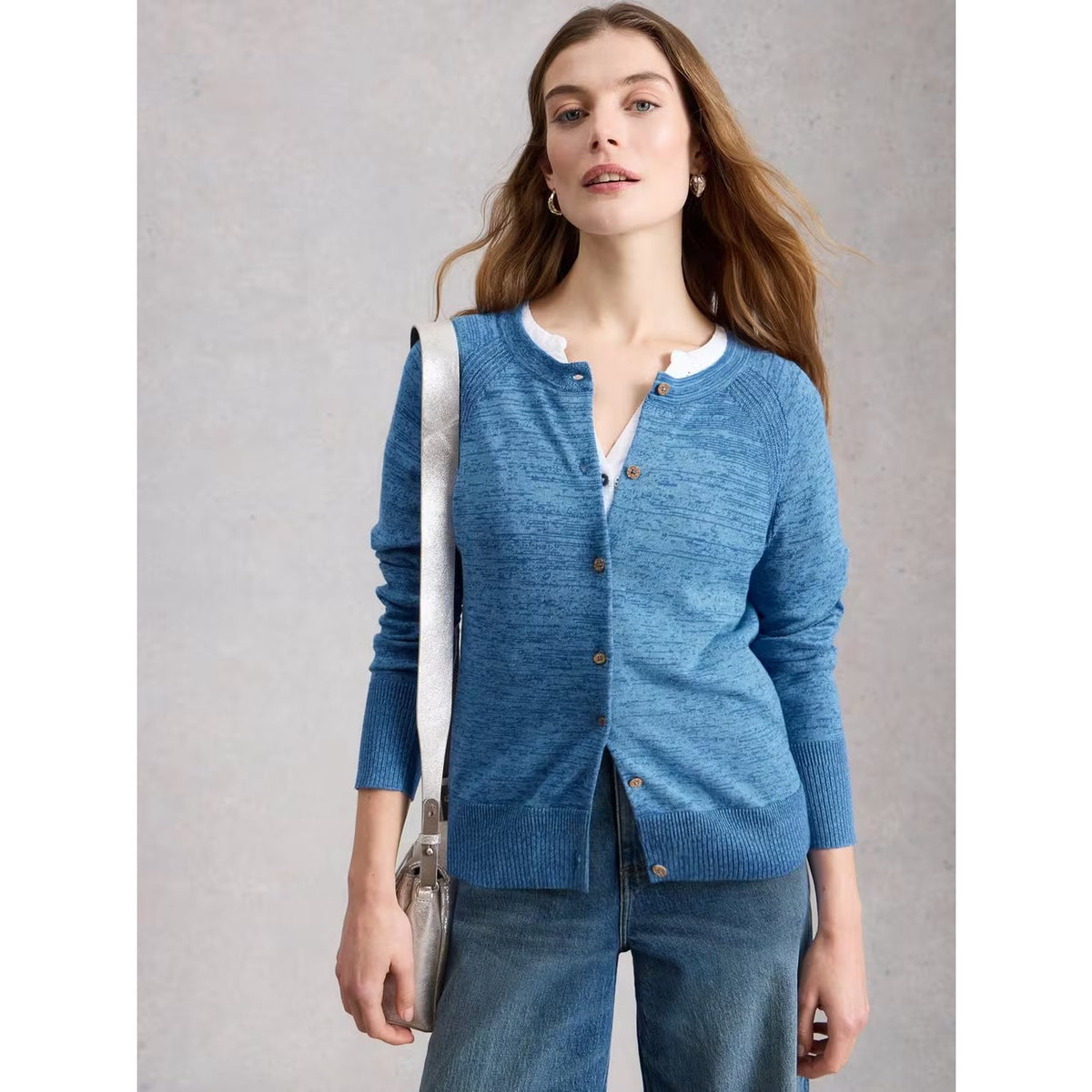White Stuff Womens Lulu Twist Cardigan 445399 Mid Blue Clothing UK8 / Blue,UK10 / Blue,UK12 / Blue,UK14 / Blue,UK16 / Blue,UK18 / Blue