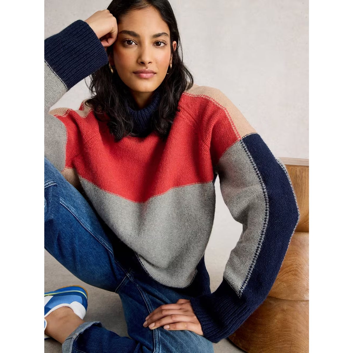 White Stuff Womens Mary Colourblock Jumper 444652 Clothing UK8 / Multi,UK10 / Multi,UK12 / Multi,UK14 / Multi,UK16 / Multi,UK18 / Multi