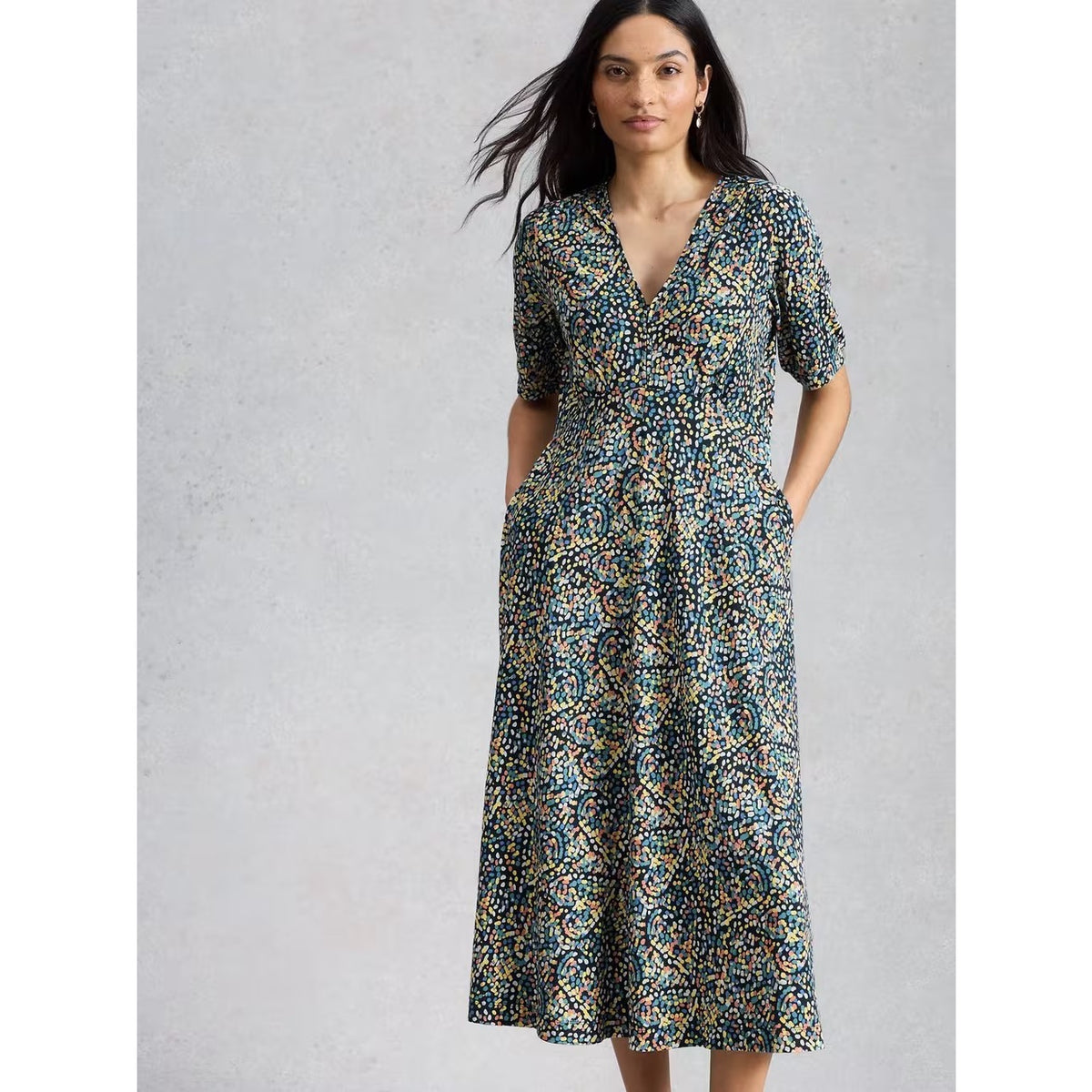 White Stuff Womens Megan Dress 446105 Navy Multi Clothing UK8 / Navy,UK10 / Navy,UK12 / Navy,UK14 / Navy,UK16 / Navy,UK18 / Navy