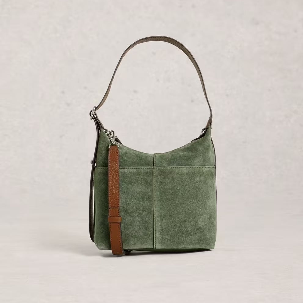 White Stuff Womens Mini Sophia Bag 446373 Khaki Suede Accessories ONE SIZE / Khaki