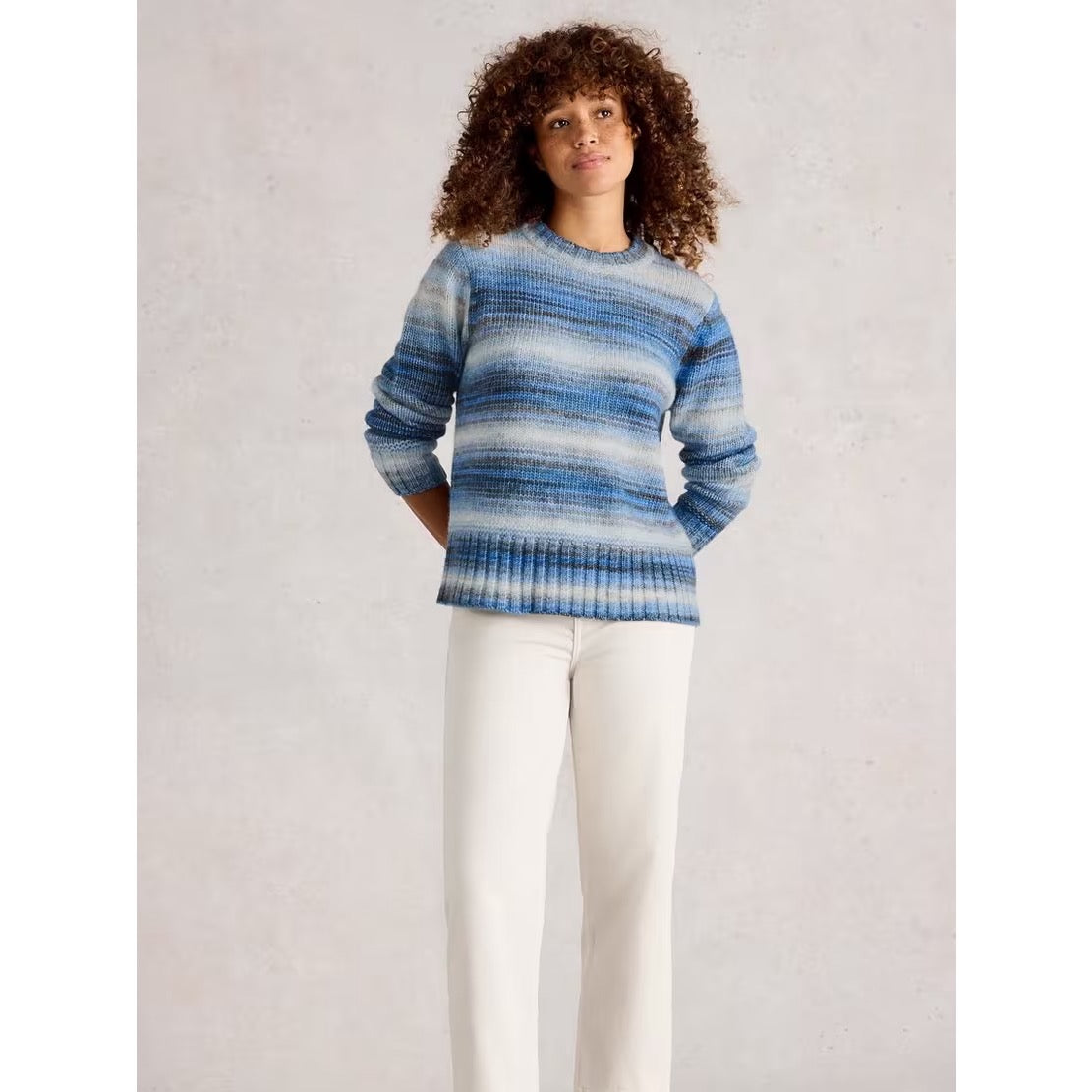 White Stuff Womens Sabrina Spacedye Jumper 444559 Blue Koast